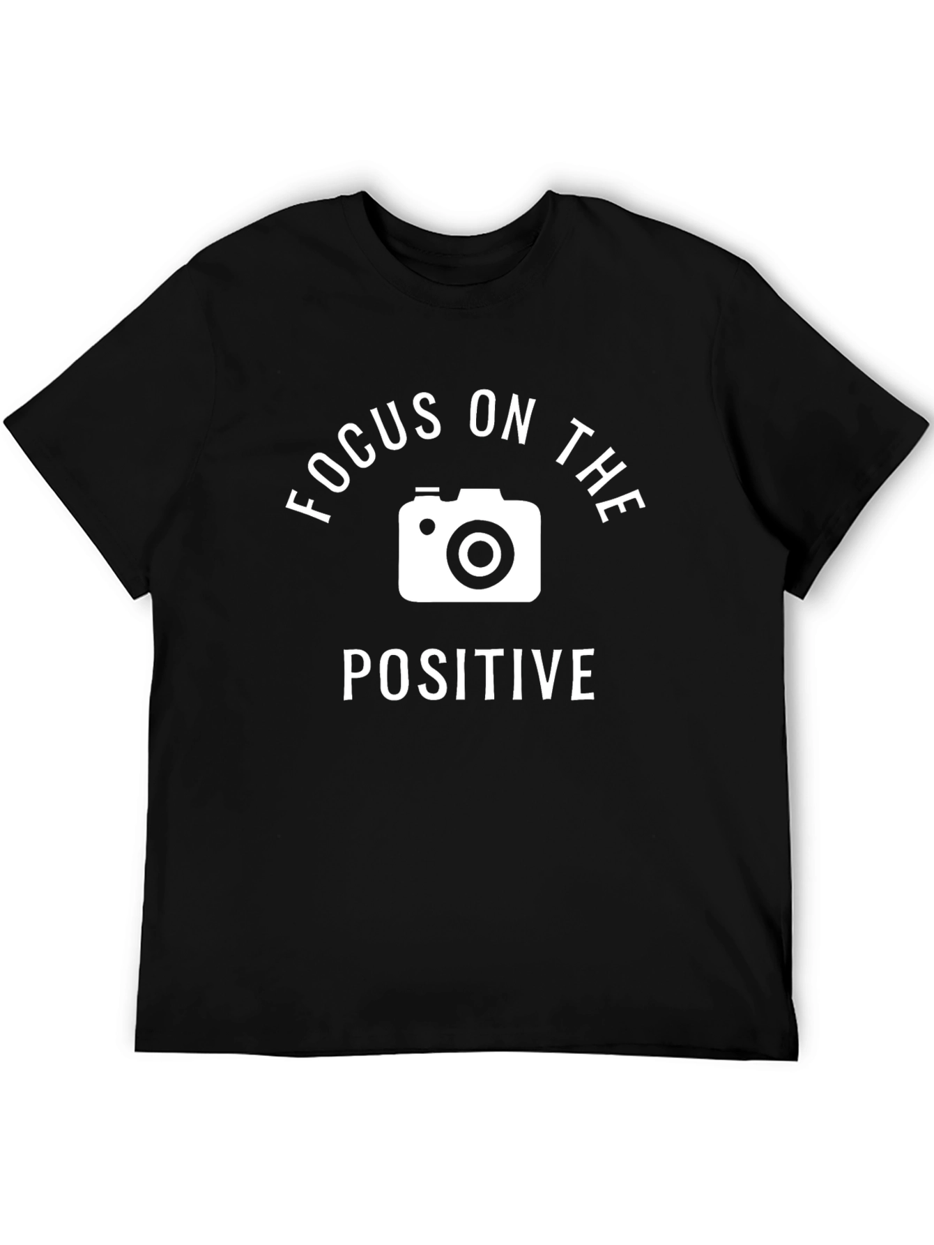 Camiseta Negra: Enfoque Positivo con Cámara