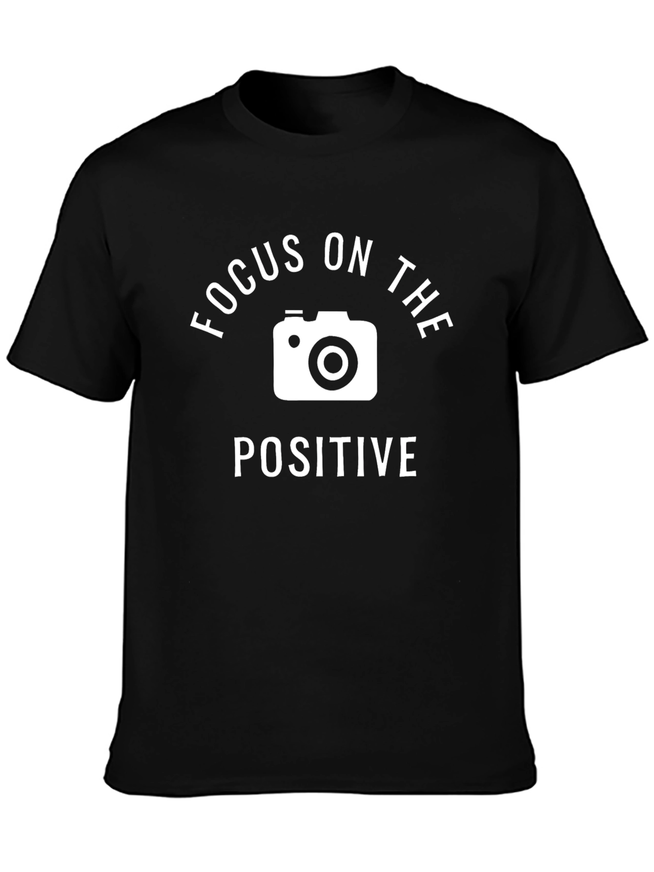 Camiseta Negra: Enfoque Positivo con Cámara