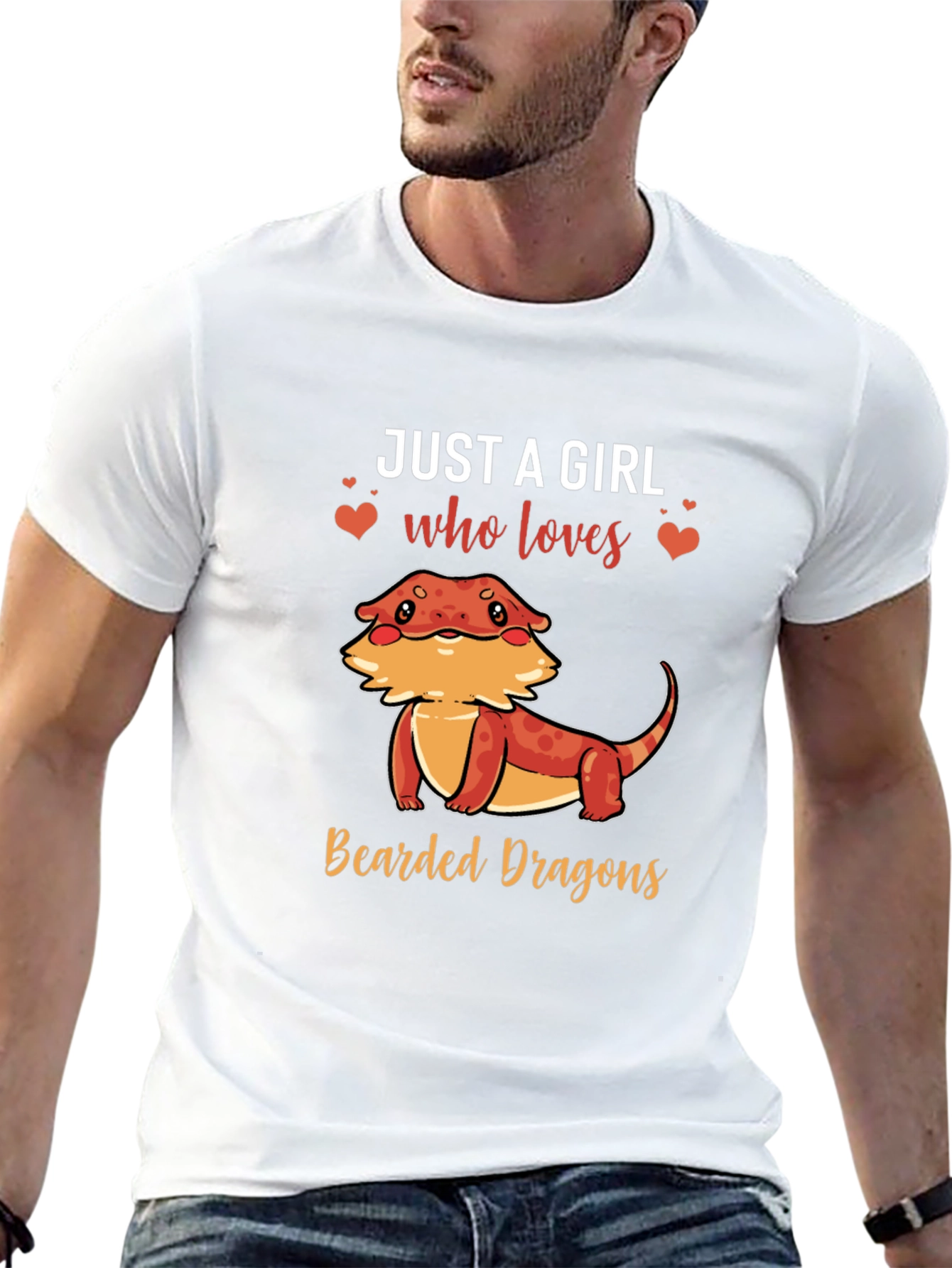 Camiseta Negra Just A Girl Who Loves Bearded Dragons