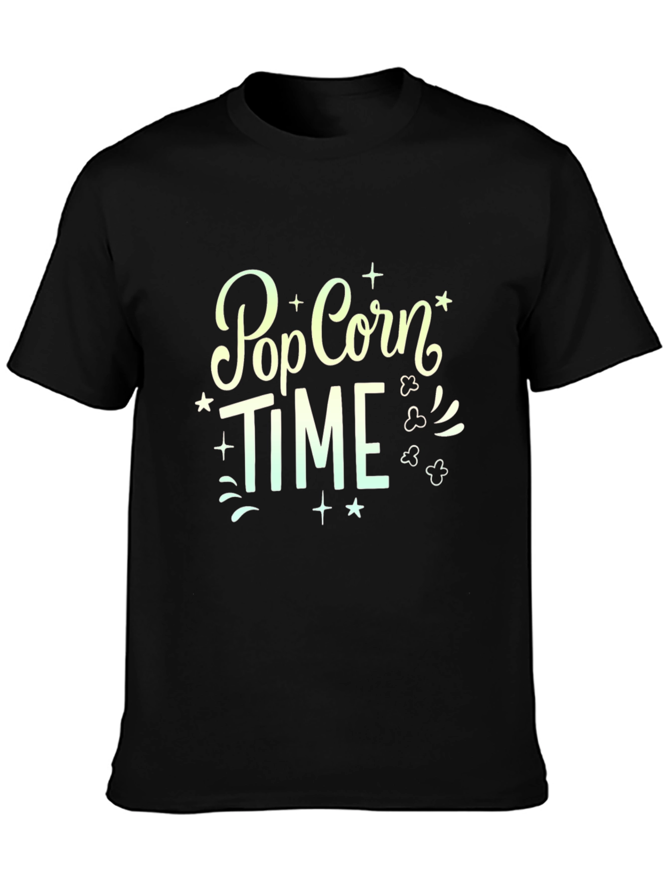 Camiseta Negra Pop Corn Time