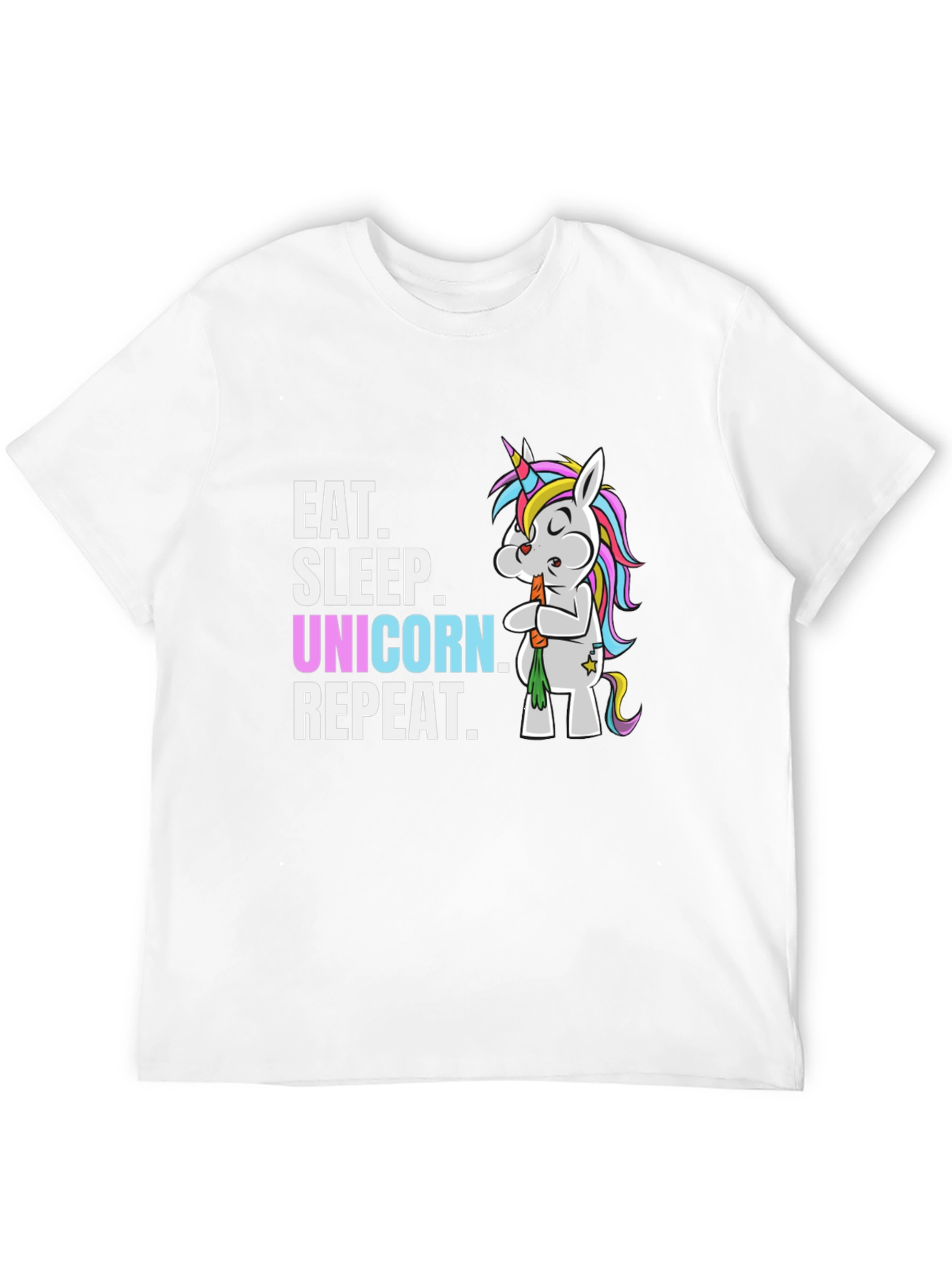 Camiseta Negra Come Duerme Unicornio Repite
