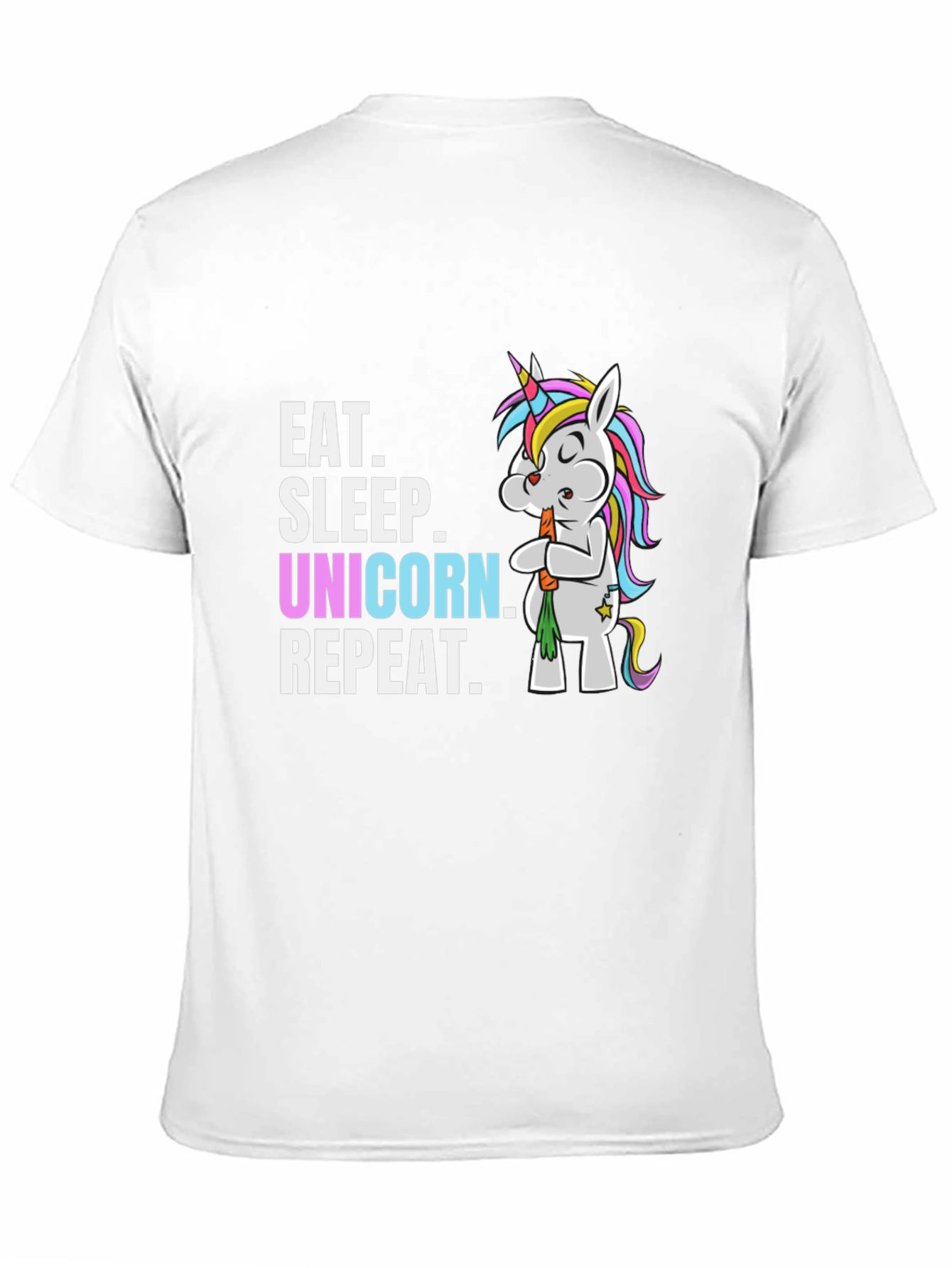Camiseta Negra Come Duerme Unicornio Repite