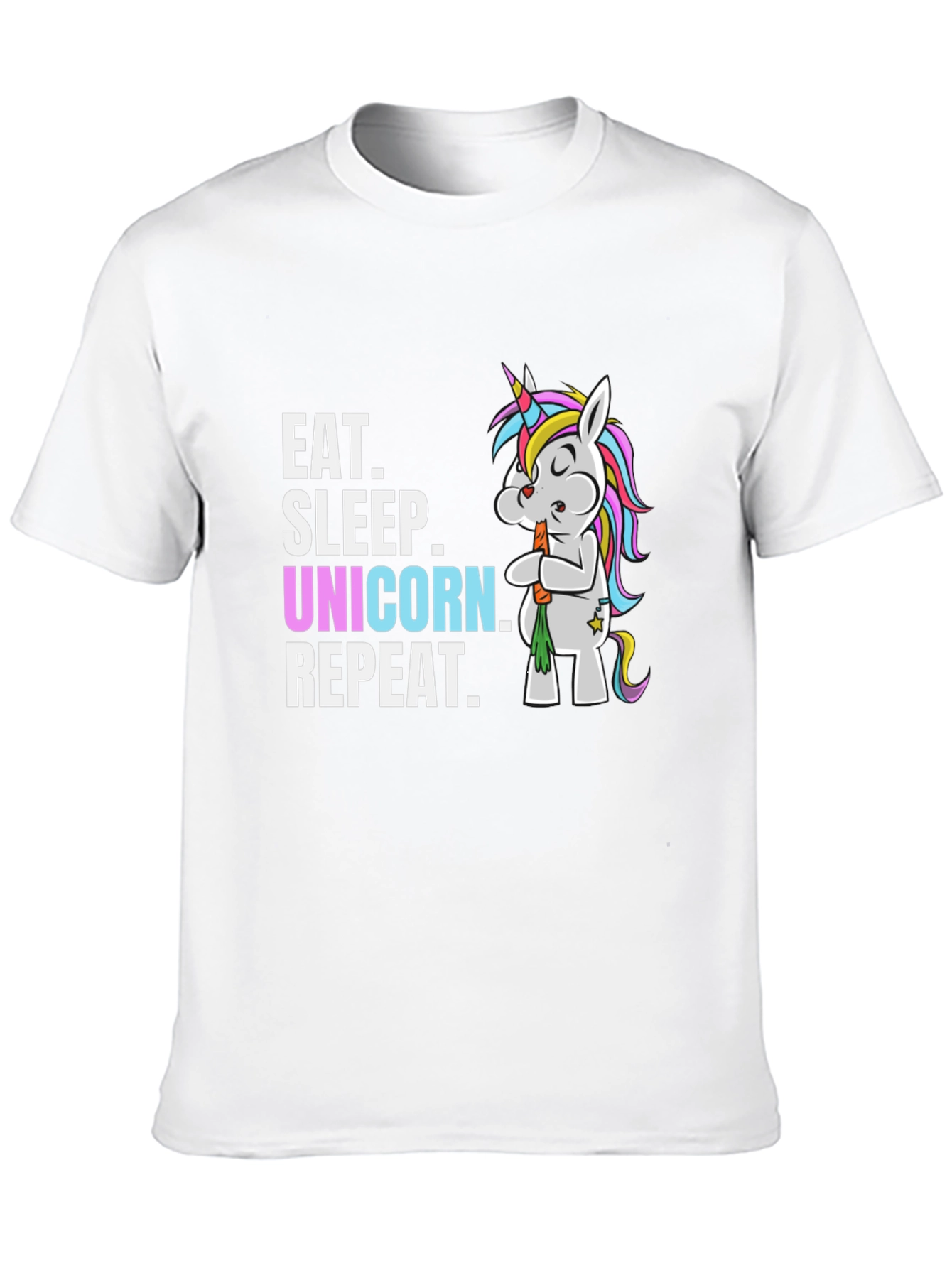 Camiseta Negra Come Duerme Unicornio Repite
