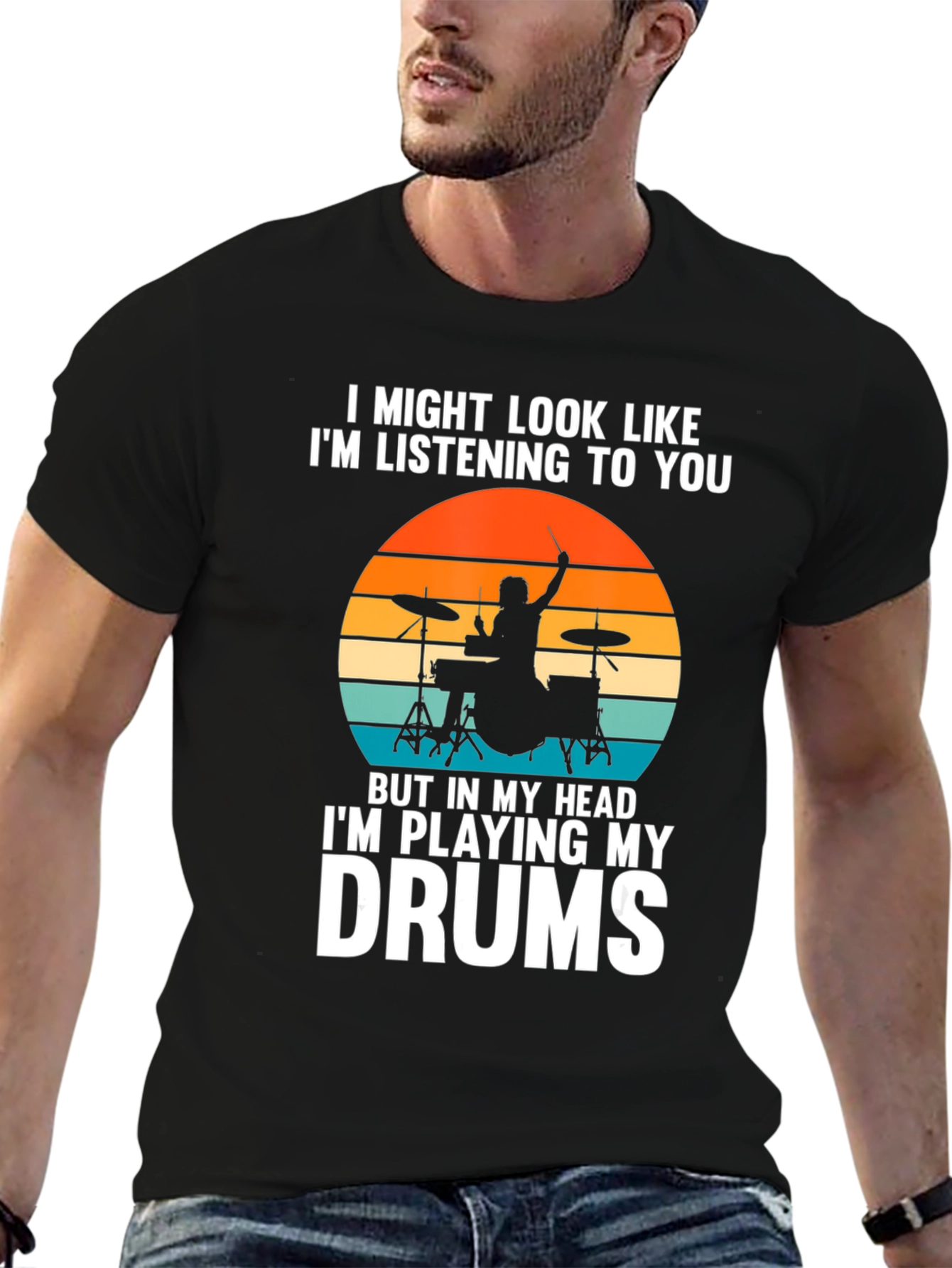Camiseta de baterista: En mi mente toco la batería