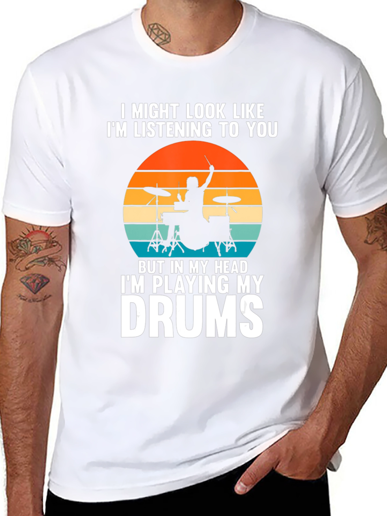 Camiseta de baterista: En mi mente toco la batería