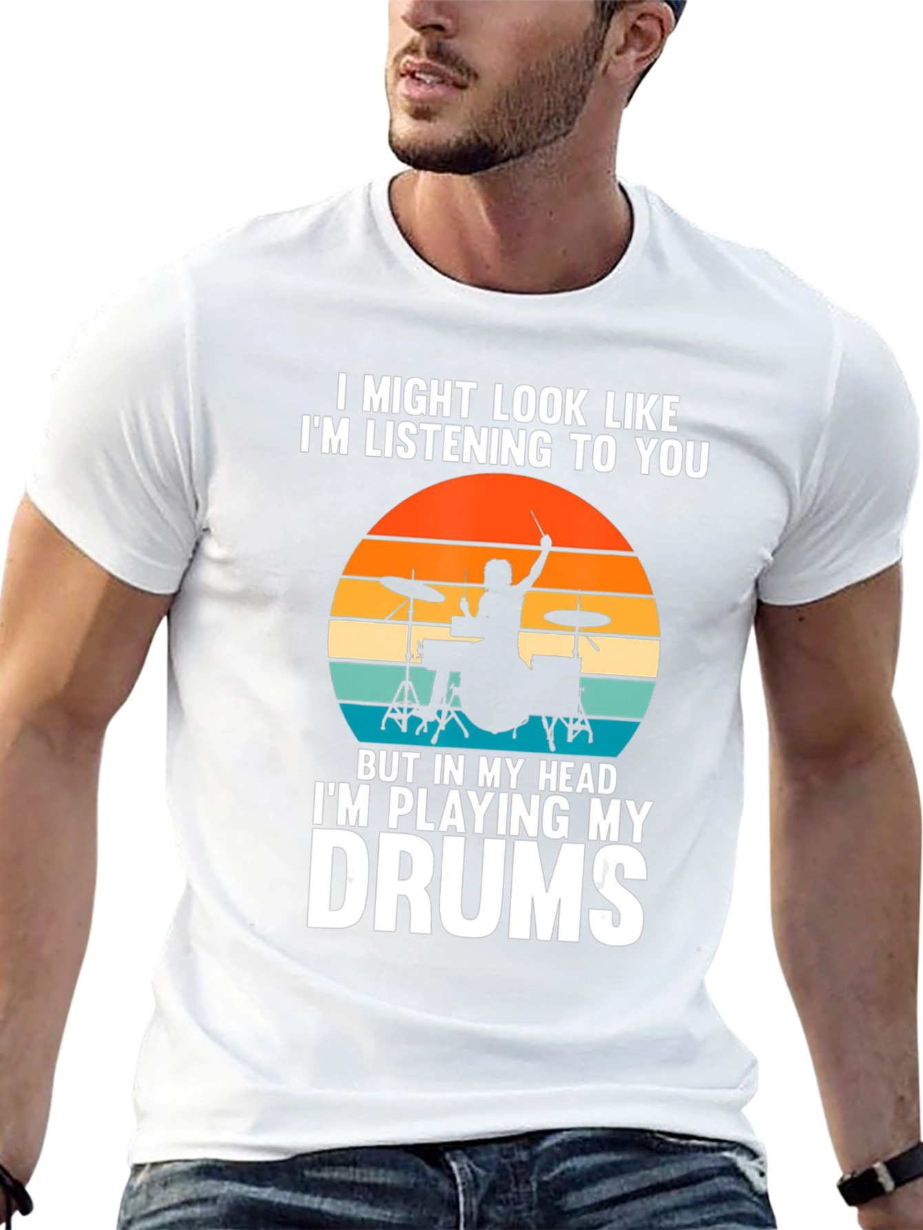 Camiseta de baterista: En mi mente toco la batería