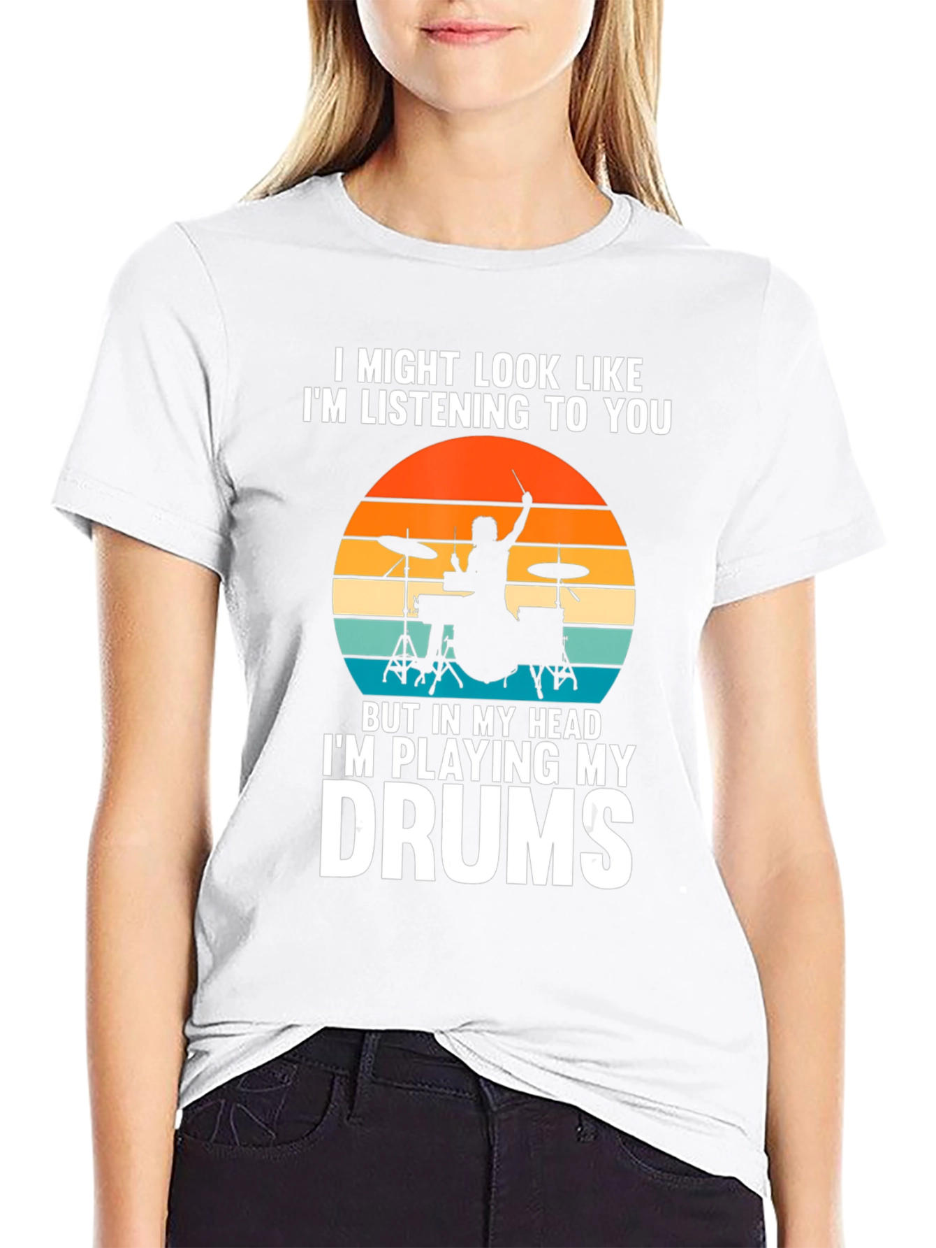 Camiseta de baterista: En mi mente toco la batería