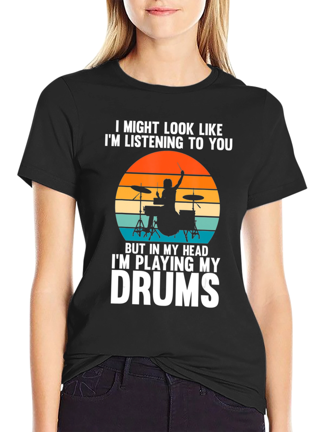 Camiseta de baterista: En mi mente toco la batería