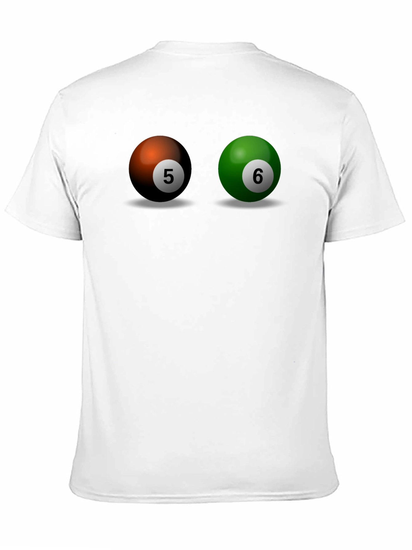 Camiseta Hombre Bolas de Billar Número 5 y 6