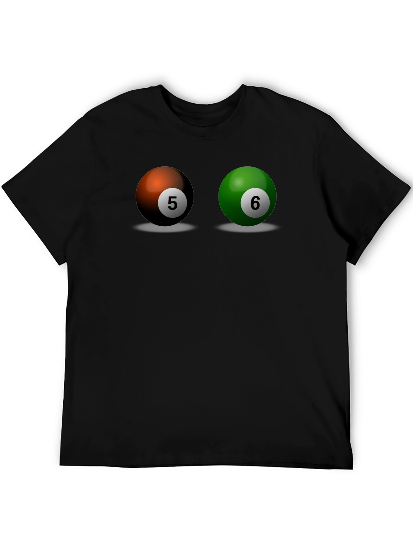 Camiseta Hombre Bolas de Billar Número 5 y 6