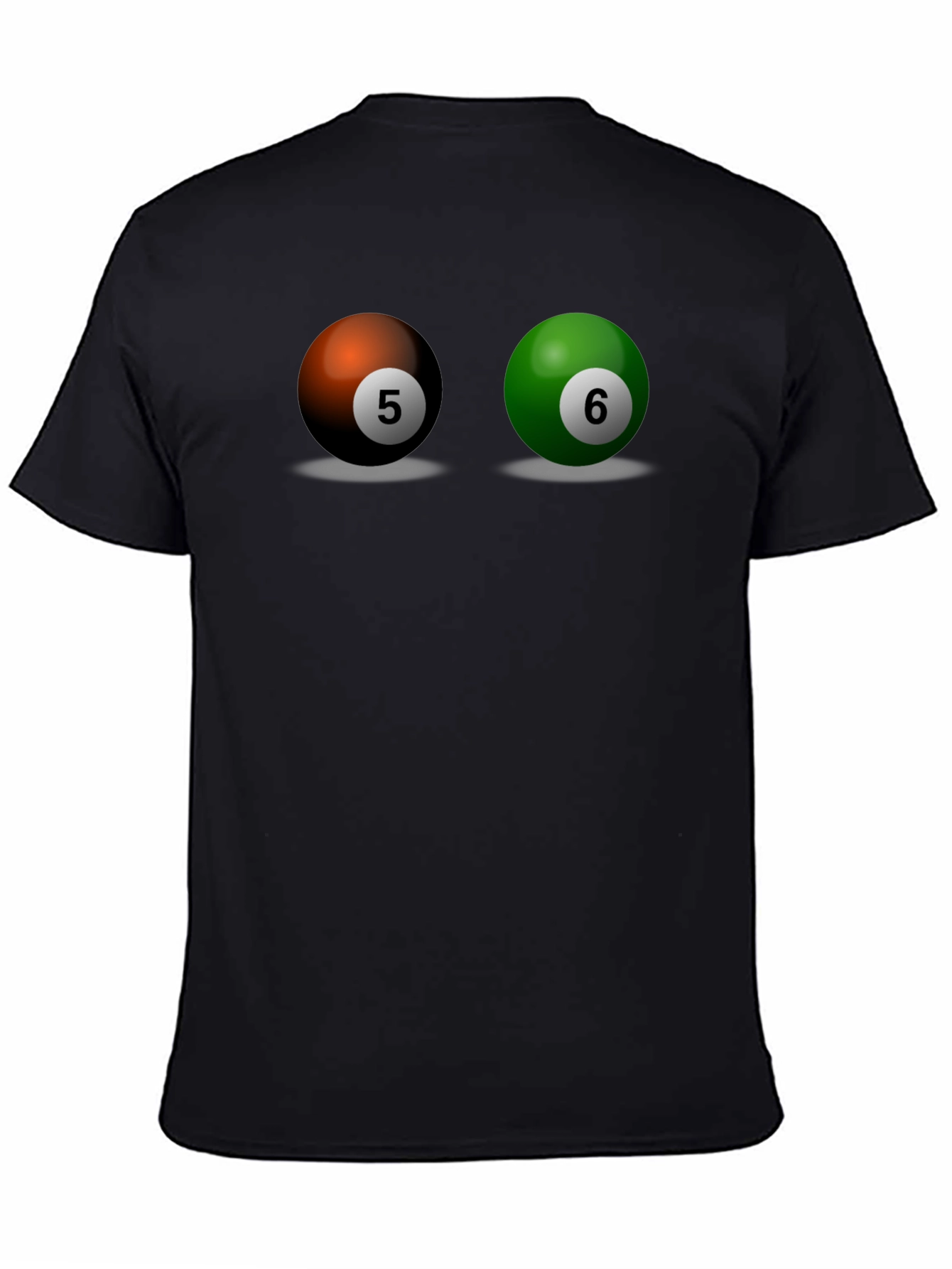 Camiseta Hombre Bolas de Billar Número 5 y 6