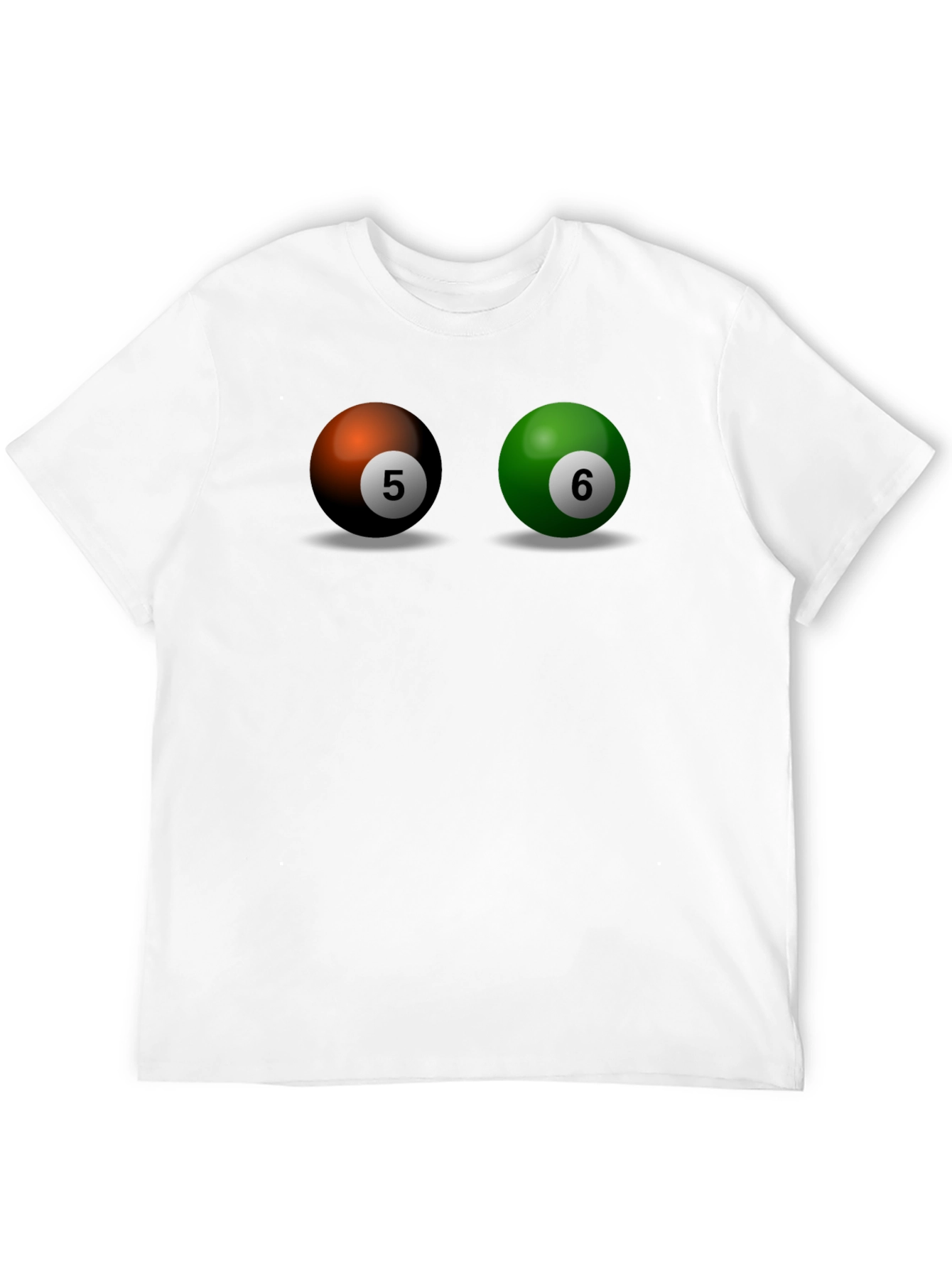 Camiseta Hombre Bolas de Billar Número 5 y 6