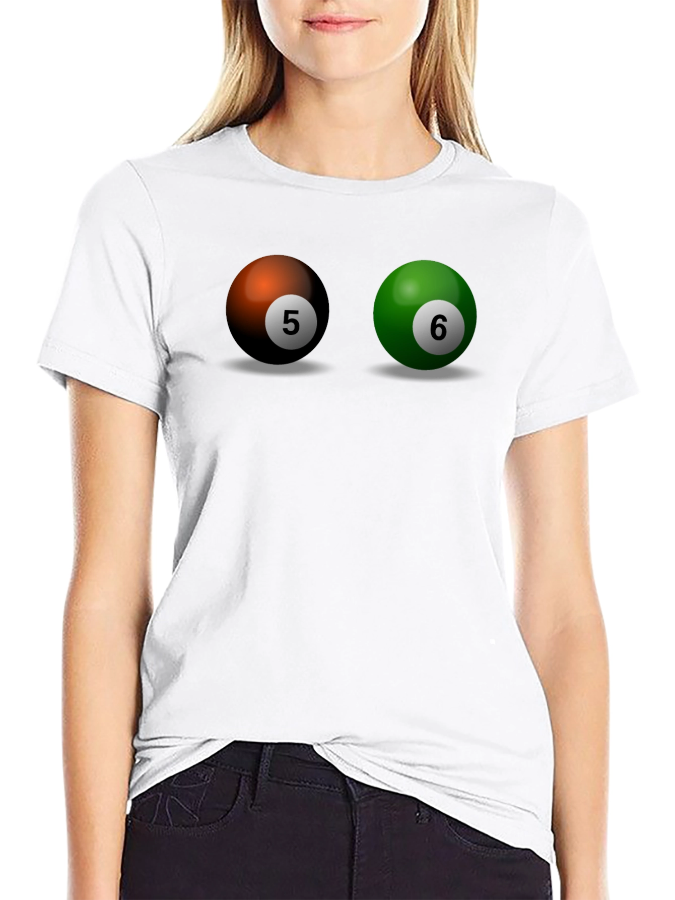 Camiseta Hombre Bolas de Billar Número 5 y 6