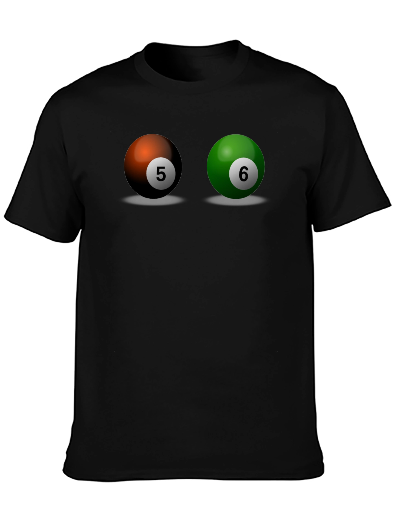 Camiseta Hombre Bolas de Billar Número 5 y 6