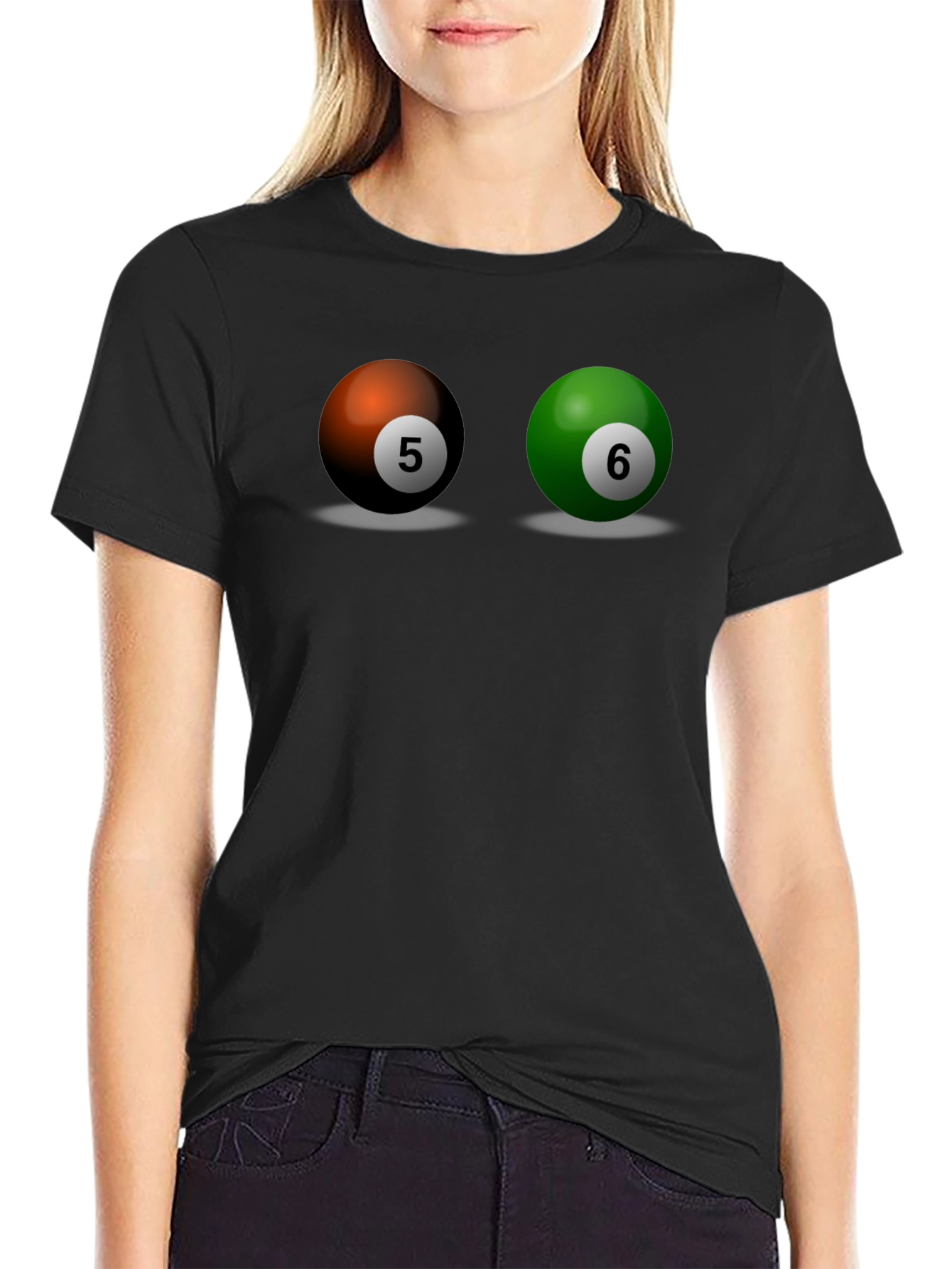 Camiseta Hombre Bolas de Billar Número 5 y 6