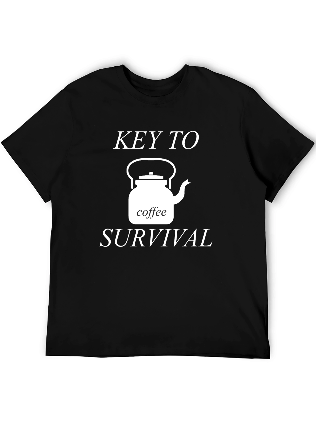 Camiseta Negra Café Esencial para la Supervivencia