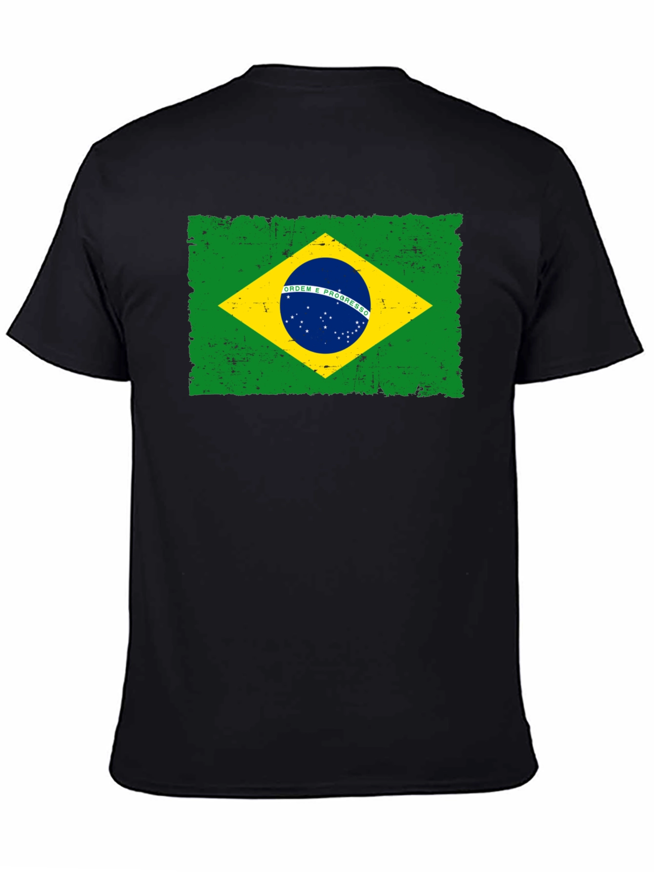 Camiseta Negra con Bandera de Brasil