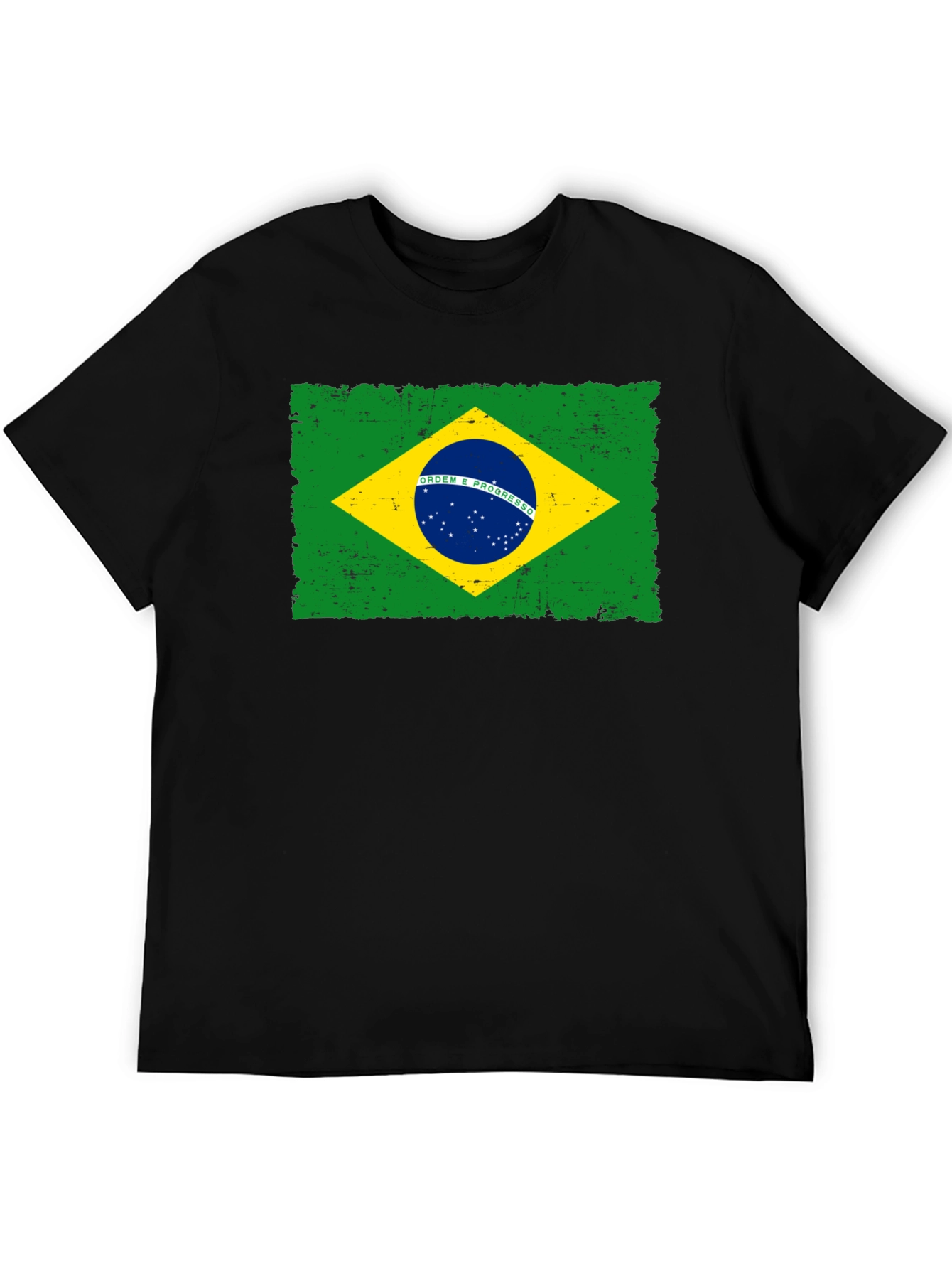 Camiseta Negra con Bandera de Brasil