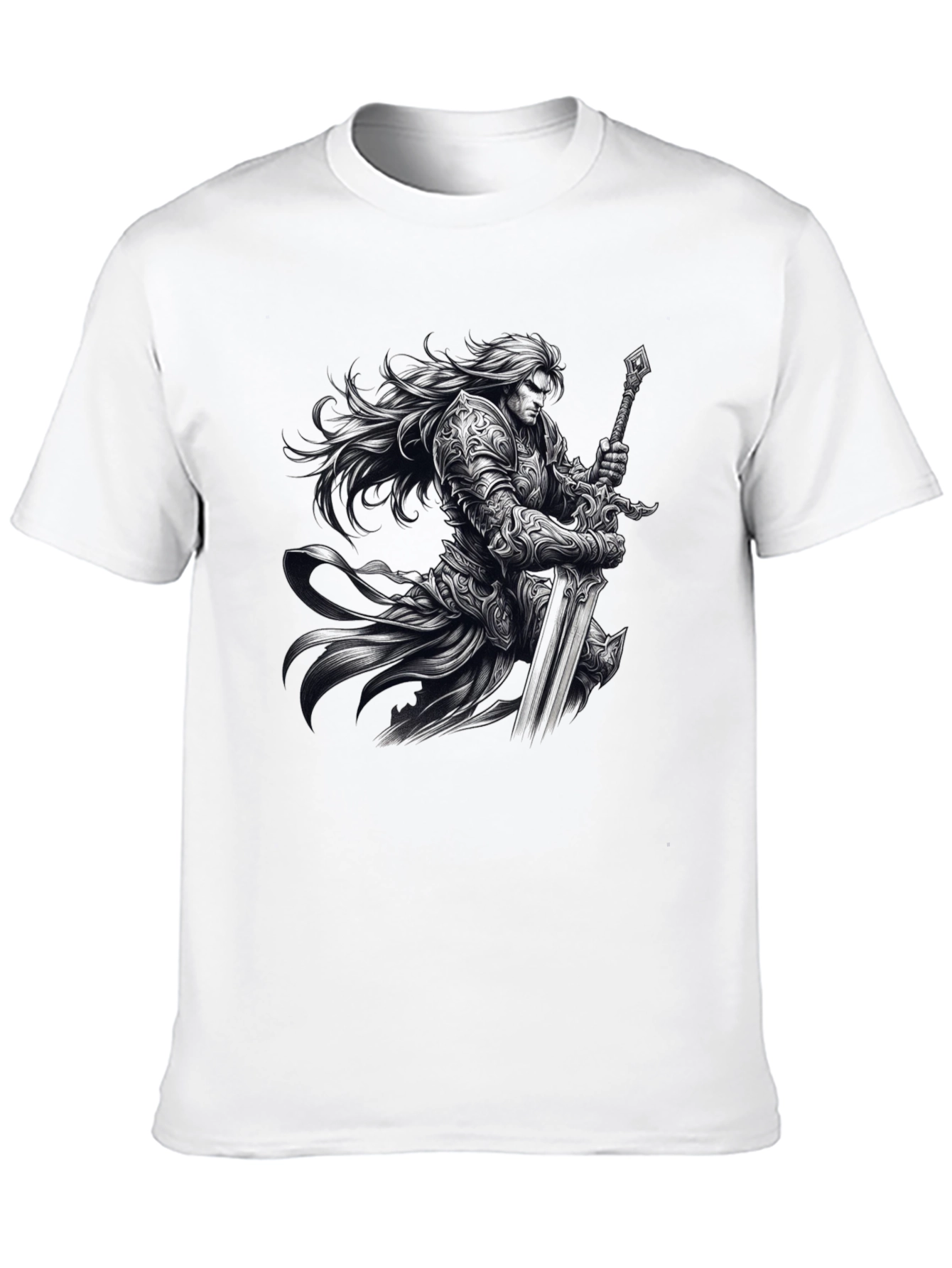 Camiseta Negra Guerrero con Espada