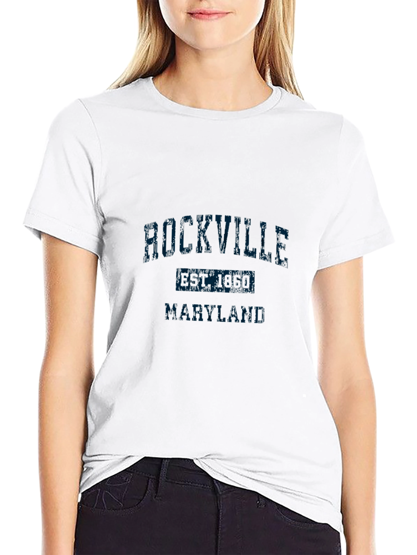 Camiseta Negra Rockville Maryland Hombre