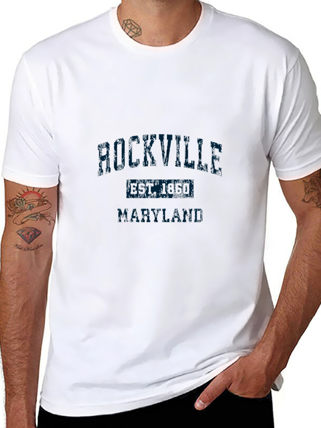 Camiseta Negra Rockville Maryland Hombre