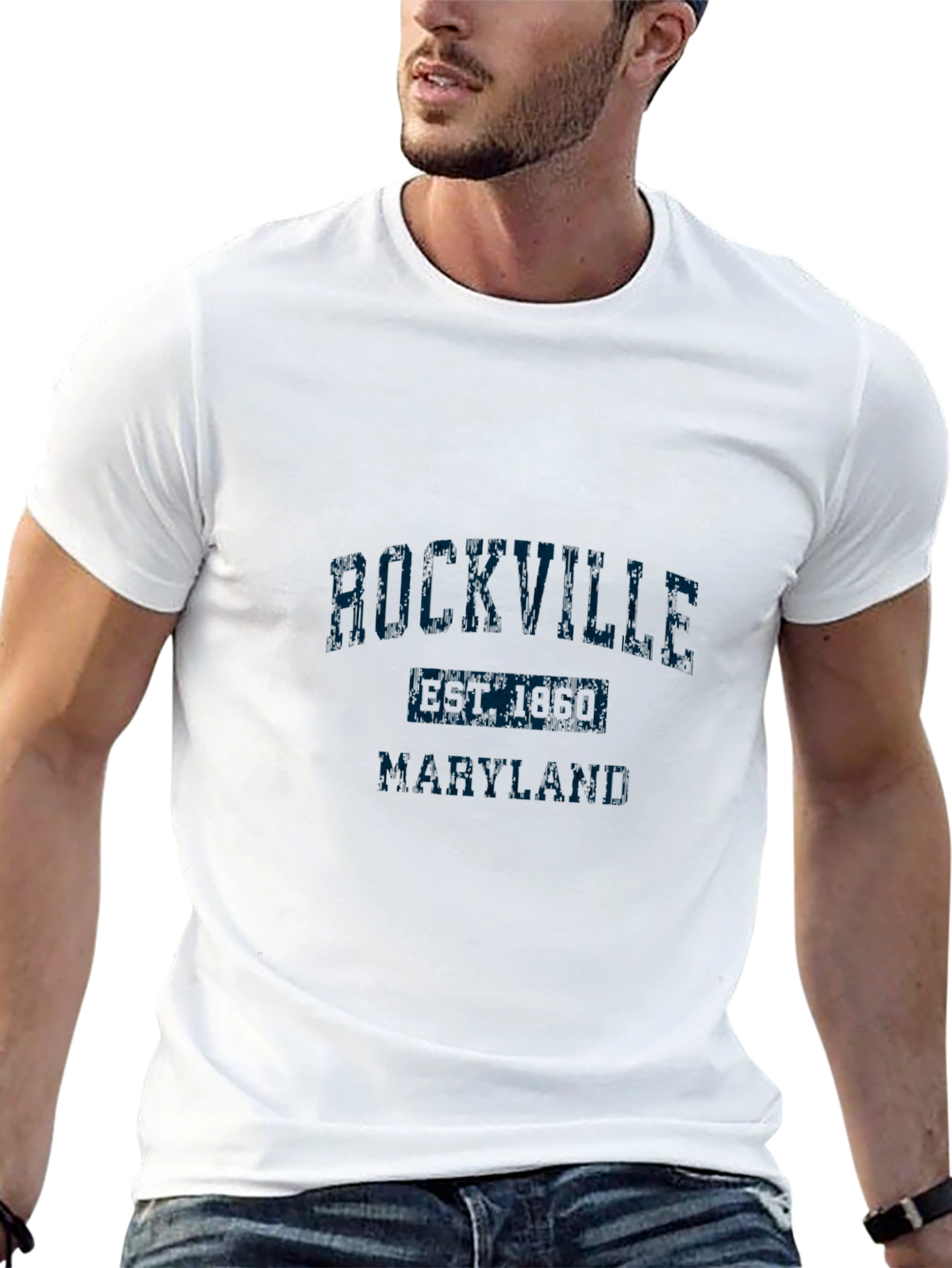 Camiseta Negra Rockville Maryland Hombre
