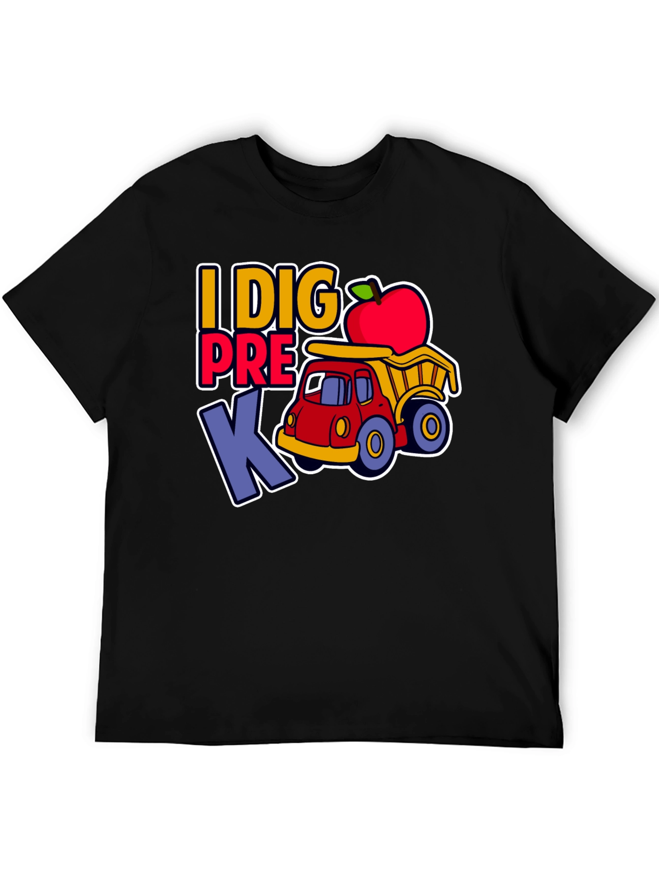 Camiseta I DIG PRE K con camión y manzana