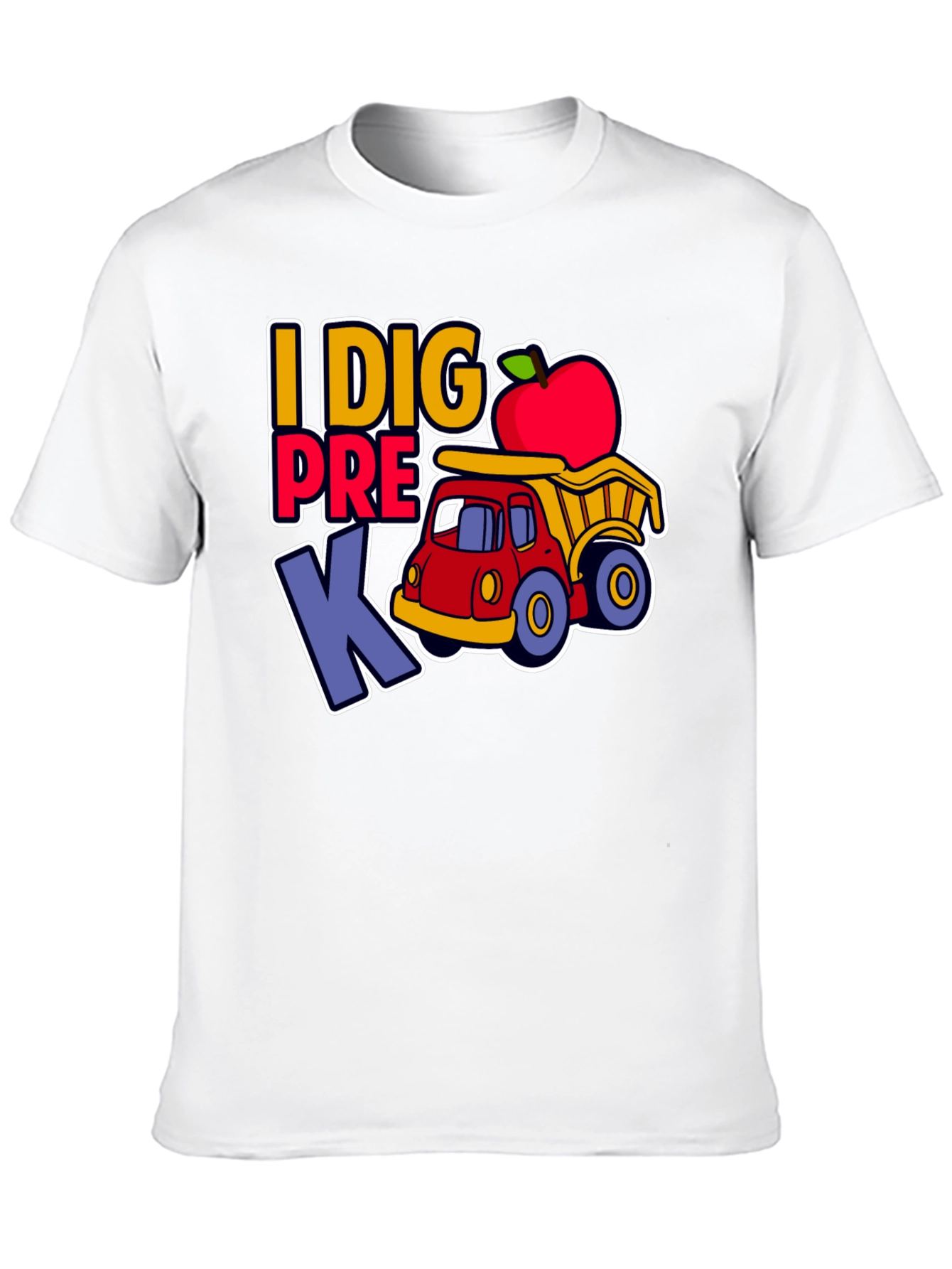 Camiseta I DIG PRE K con camión y manzana