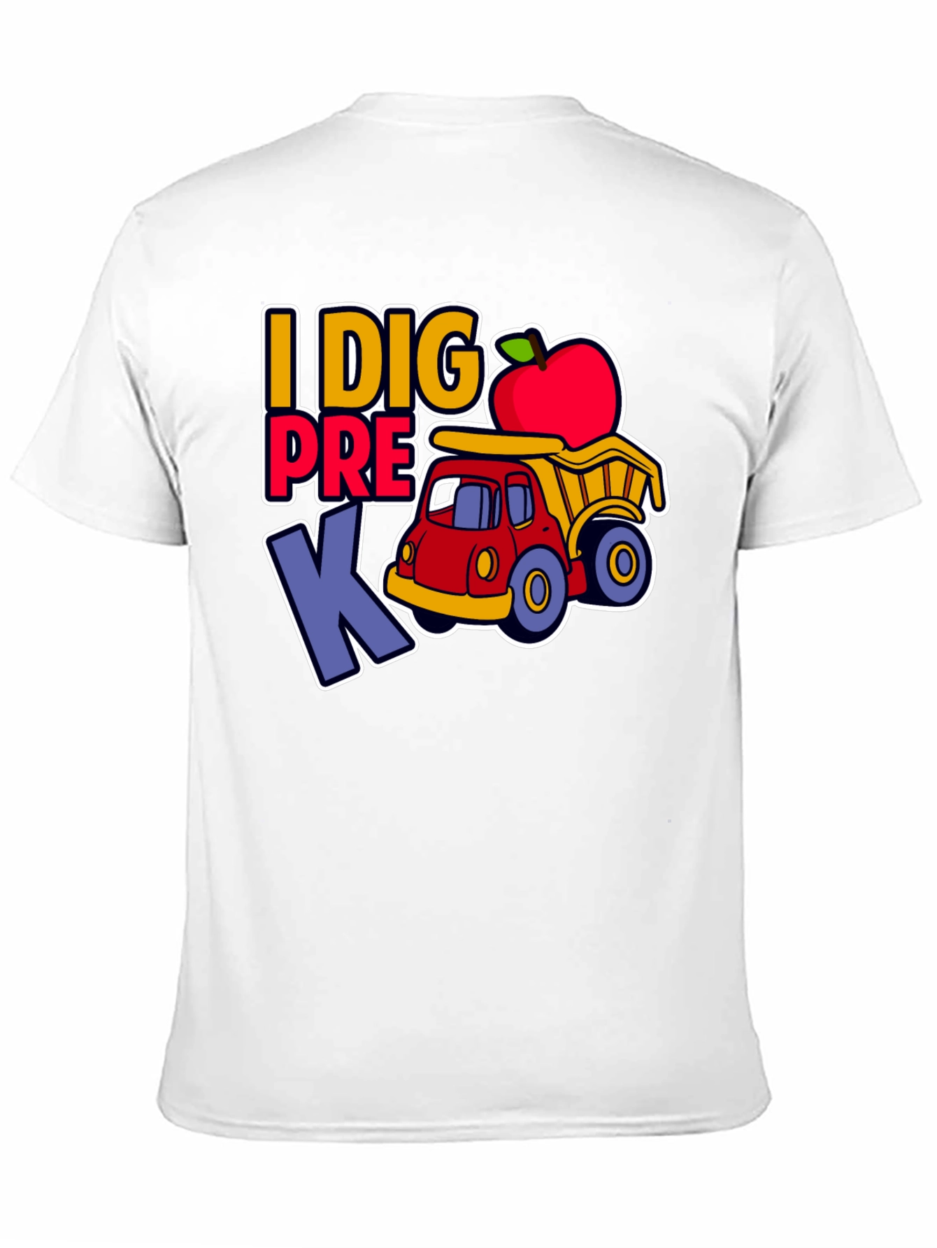 Camiseta I DIG PRE K con camión y manzana