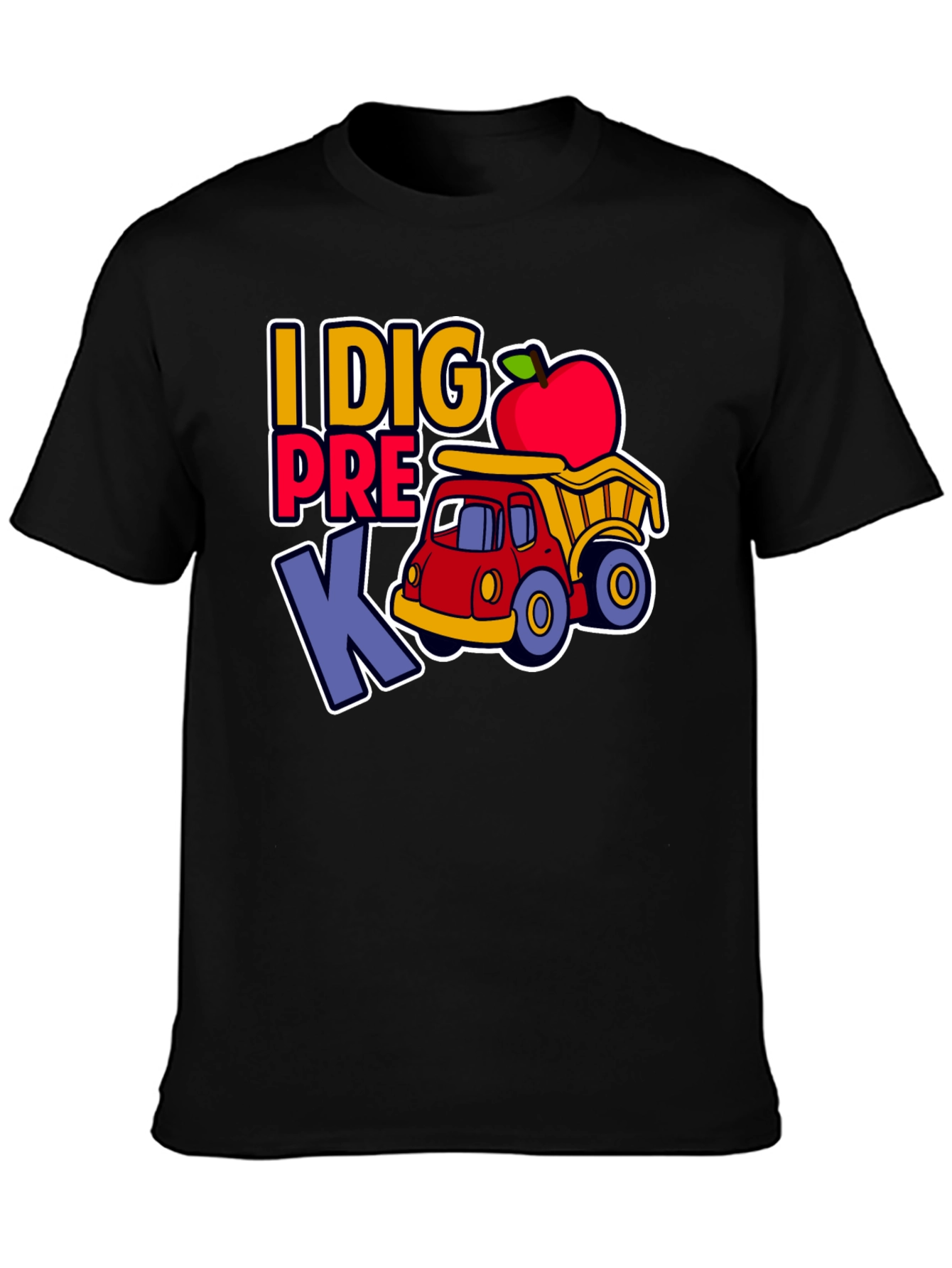 Camiseta I DIG PRE K con camión y manzana