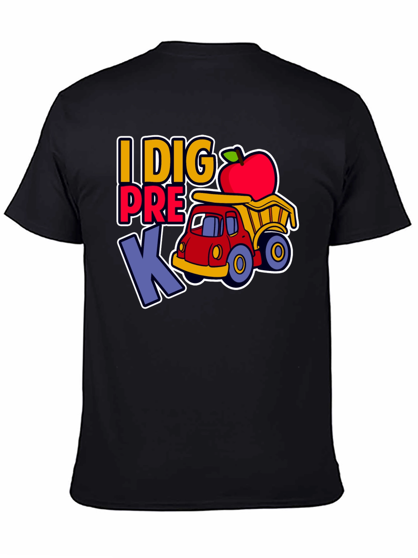 Camiseta I DIG PRE K con camión y manzana