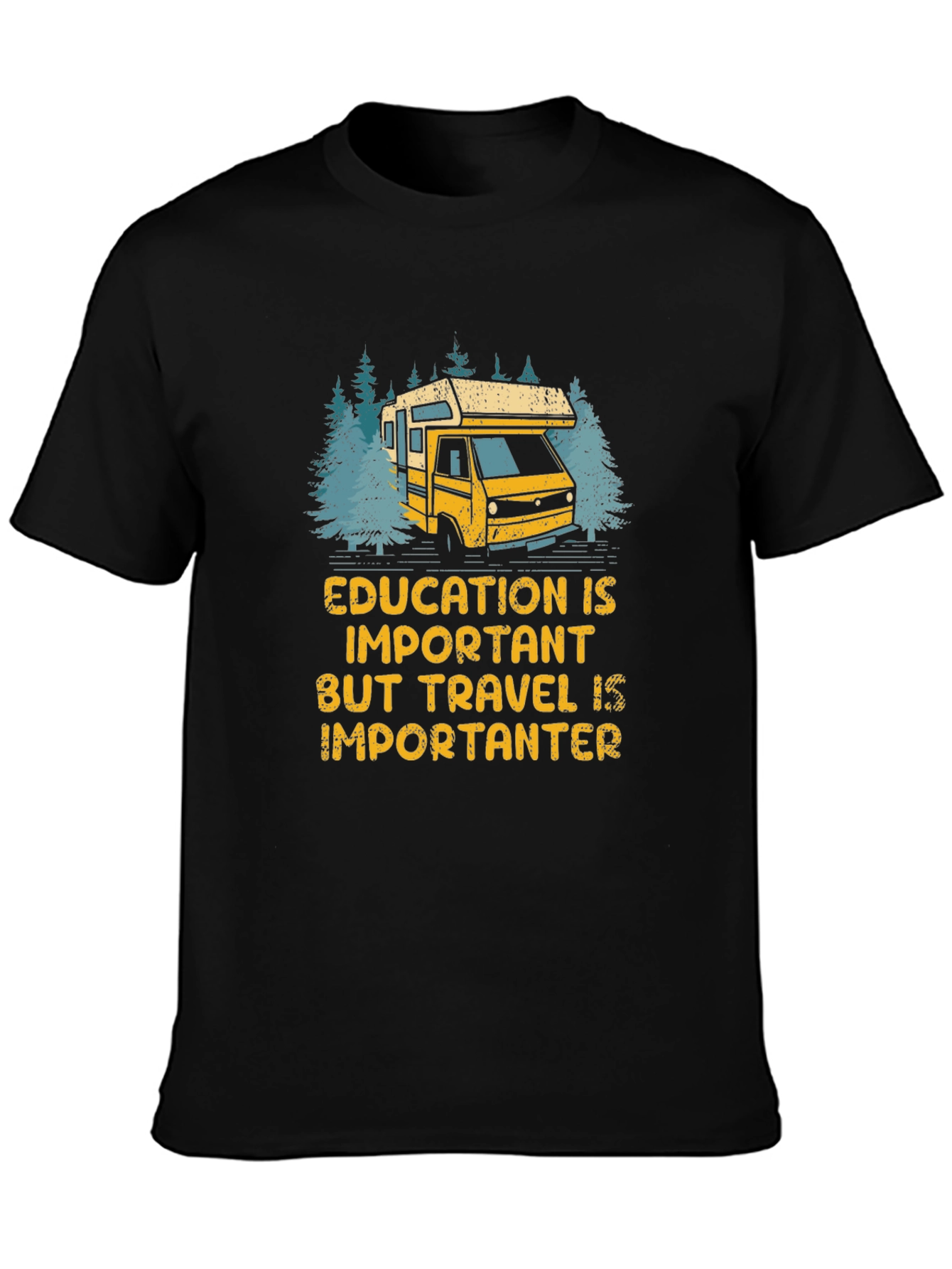 Camiseta Negra Viajar es Más Importante