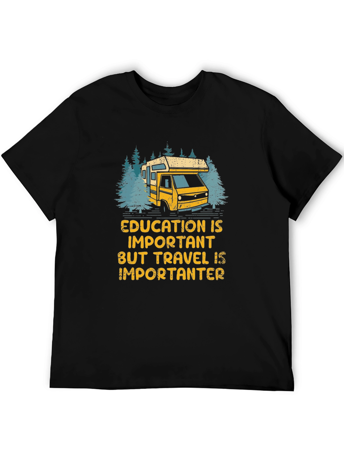 Camiseta Negra Viajar es Más Importante