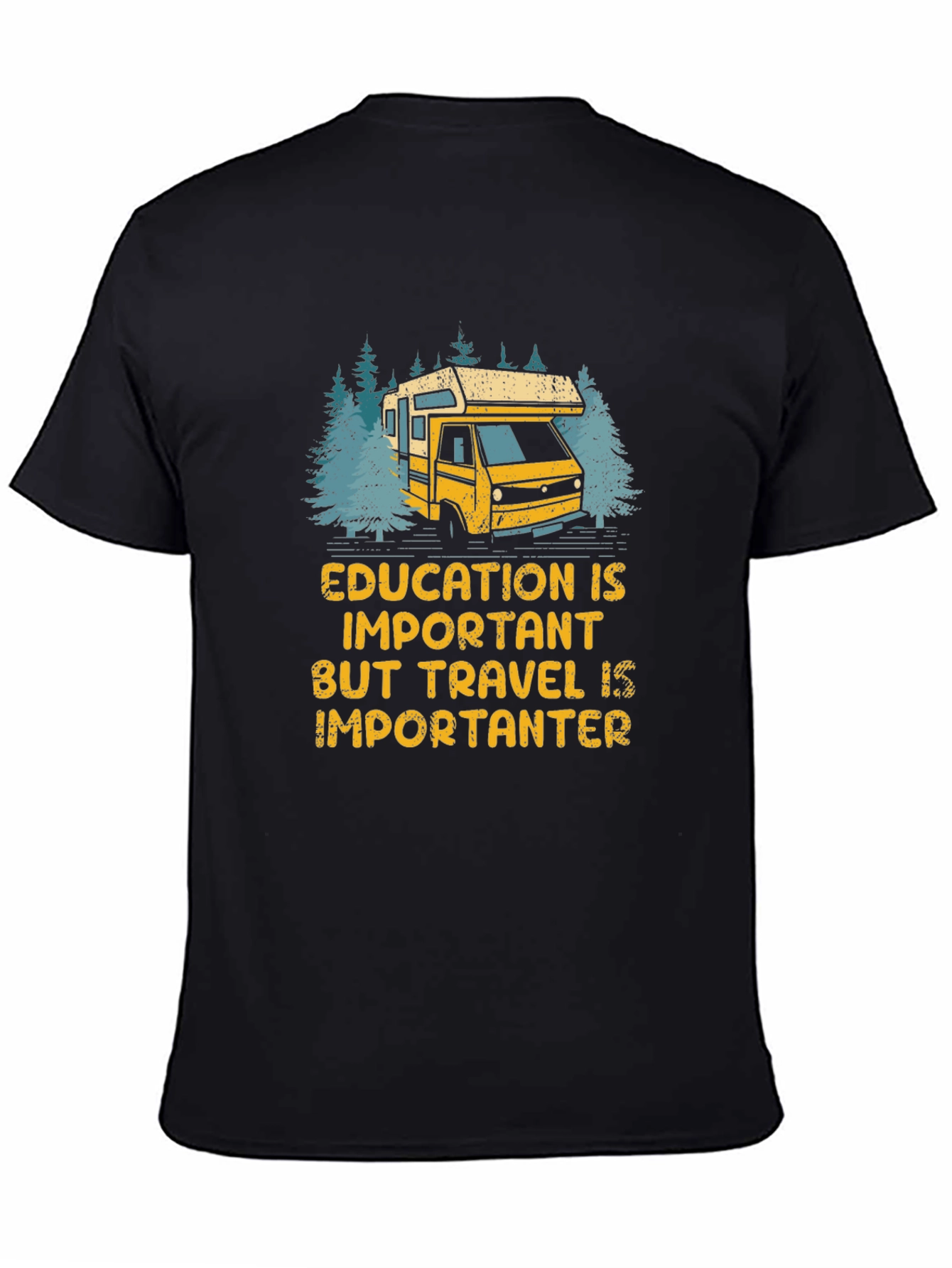 Camiseta Negra Viajar es Más Importante