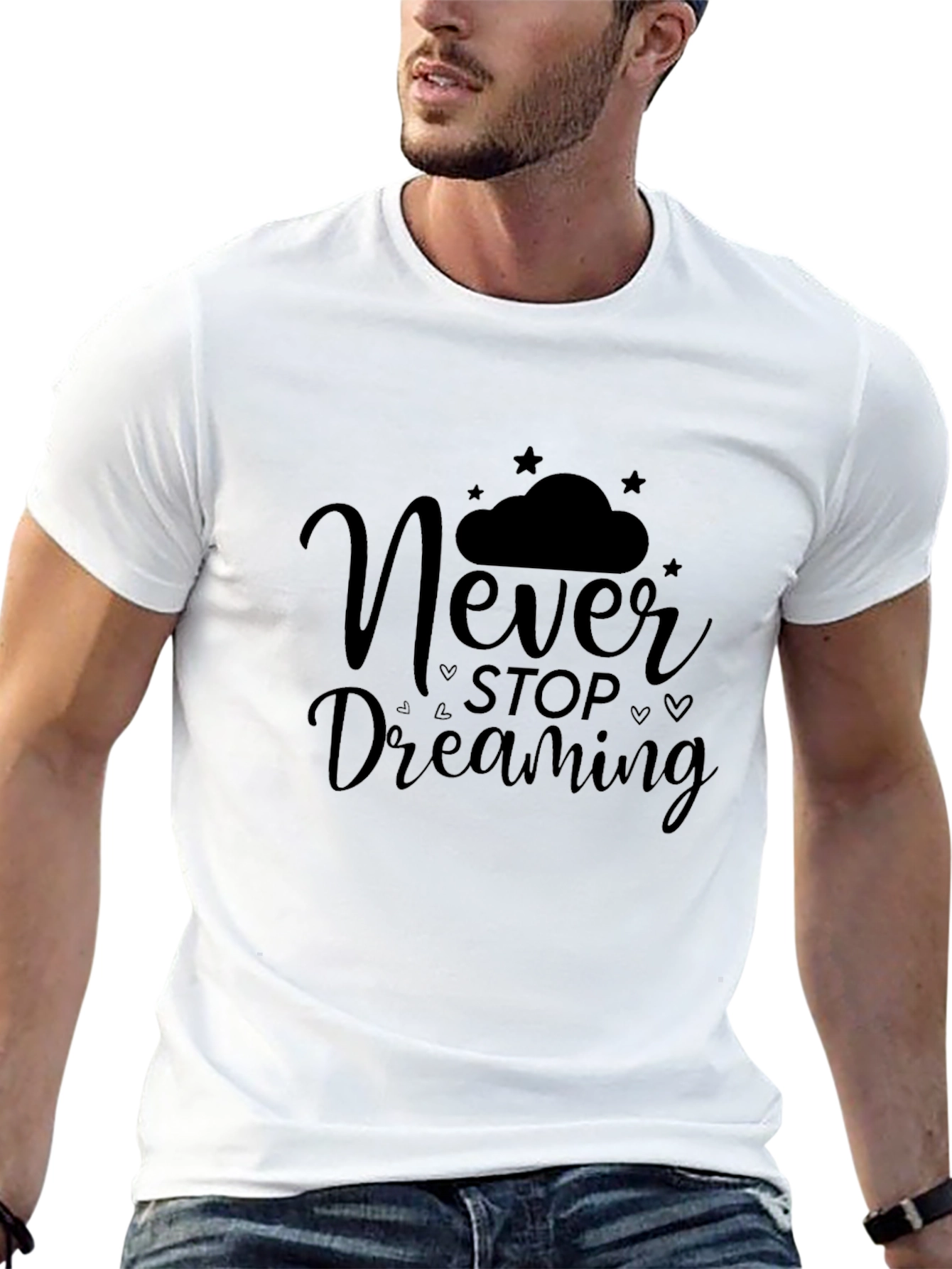 Camiseta Negra Never Stop Dreaming para Hombre