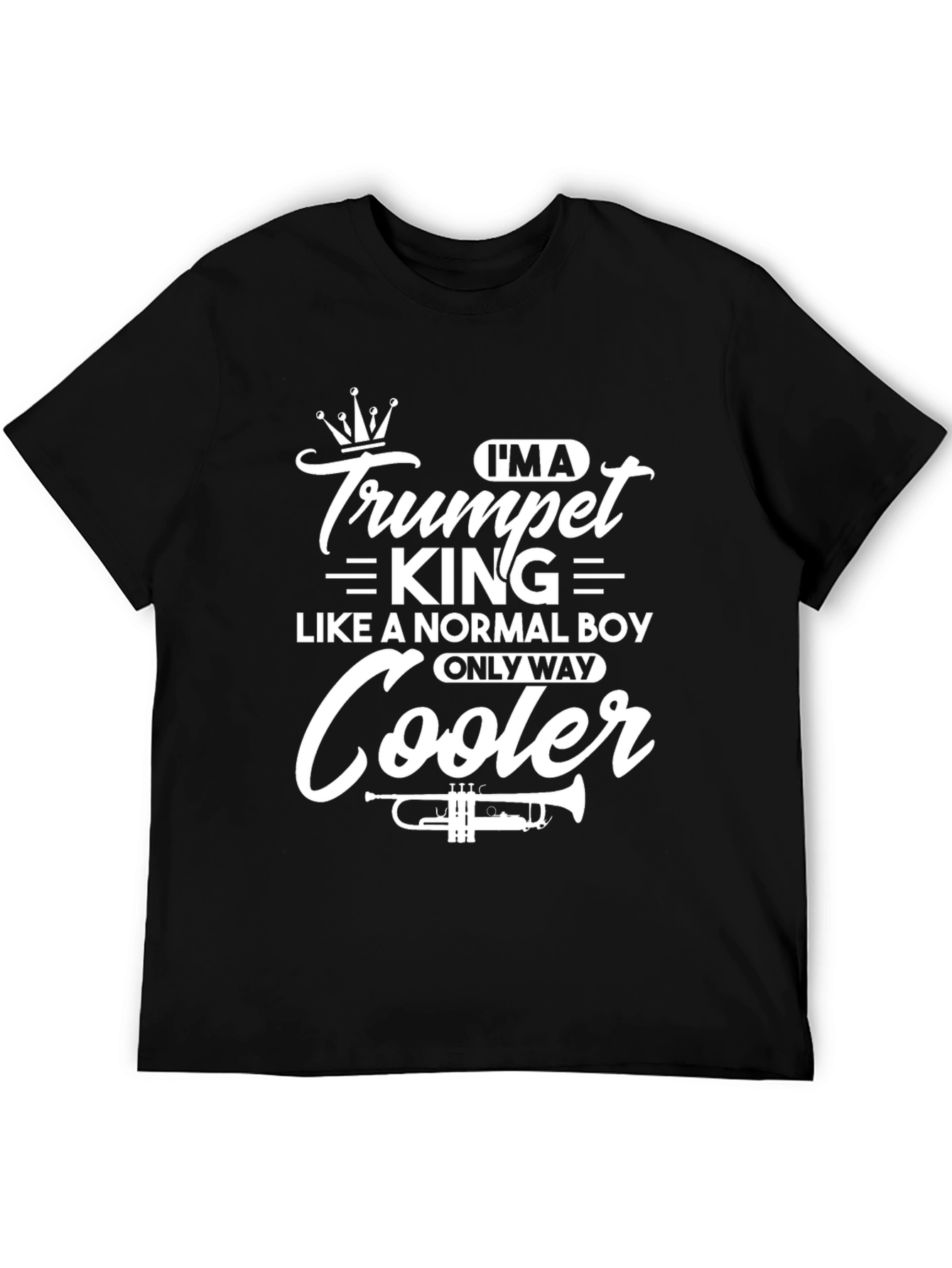 Camiseta Negra Trumpet King para Músicos