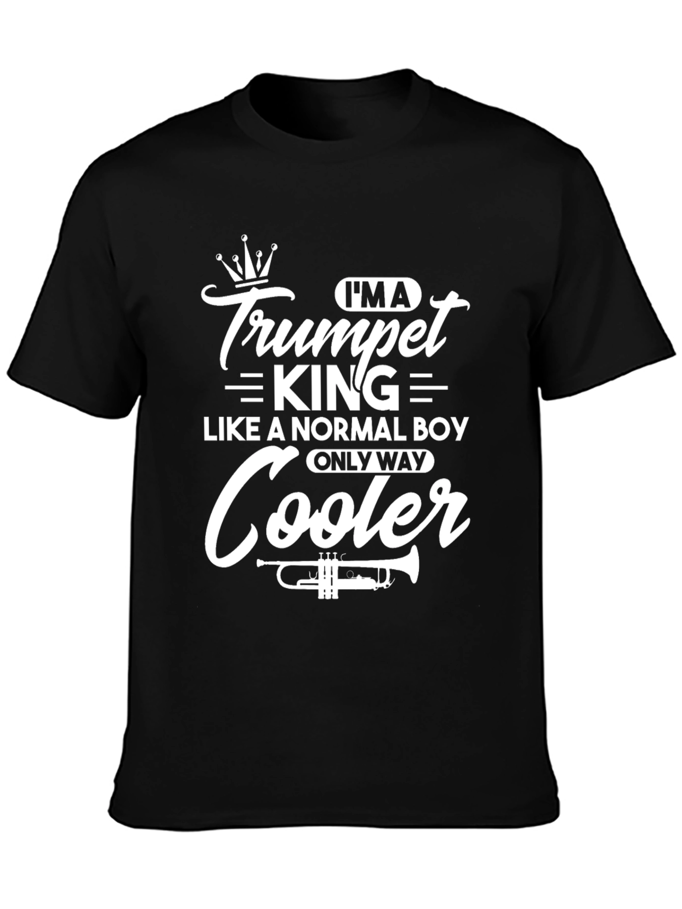 Camiseta Negra Trumpet King para Músicos