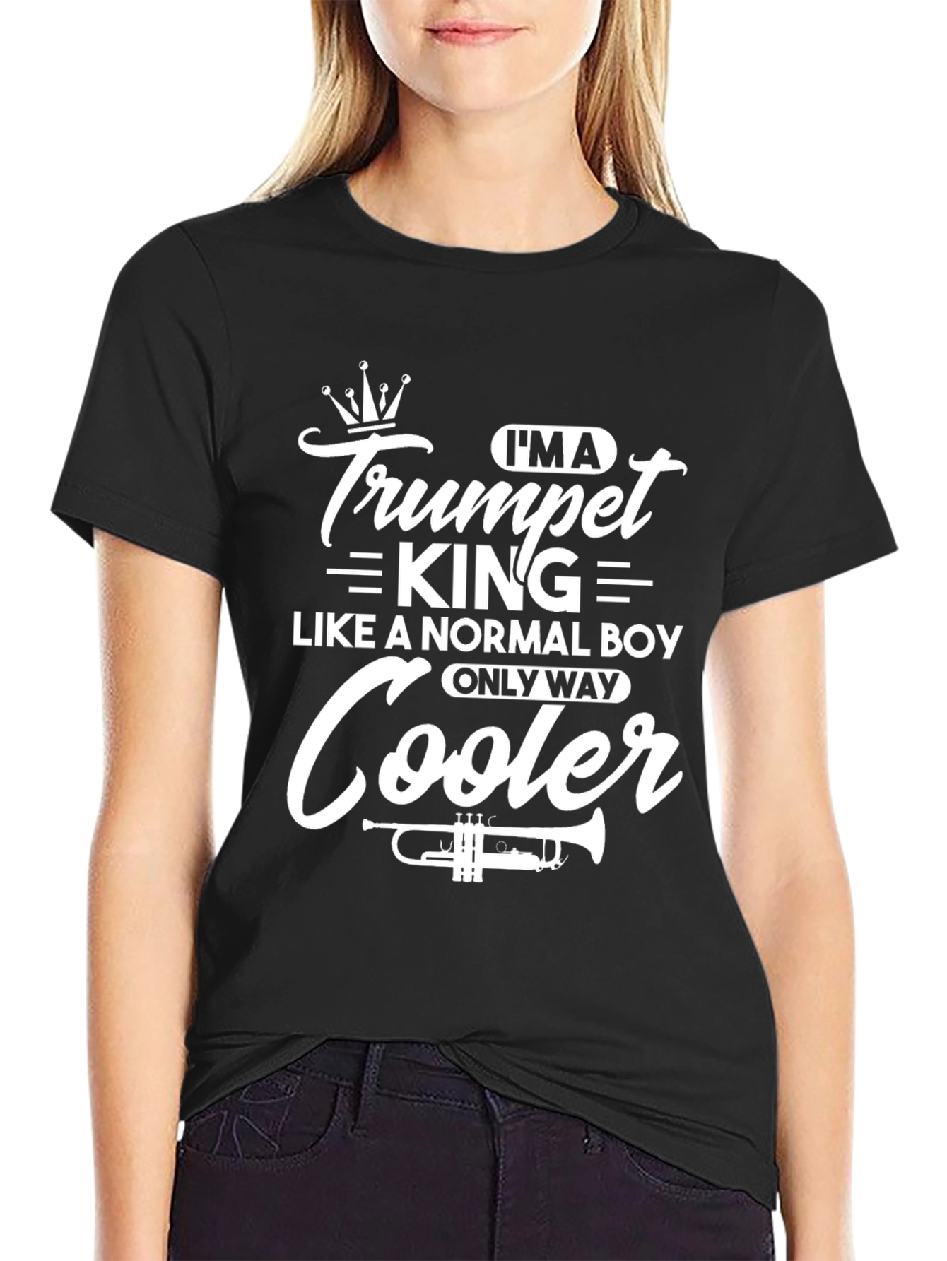 Camiseta Negra Trumpet King para Músicos