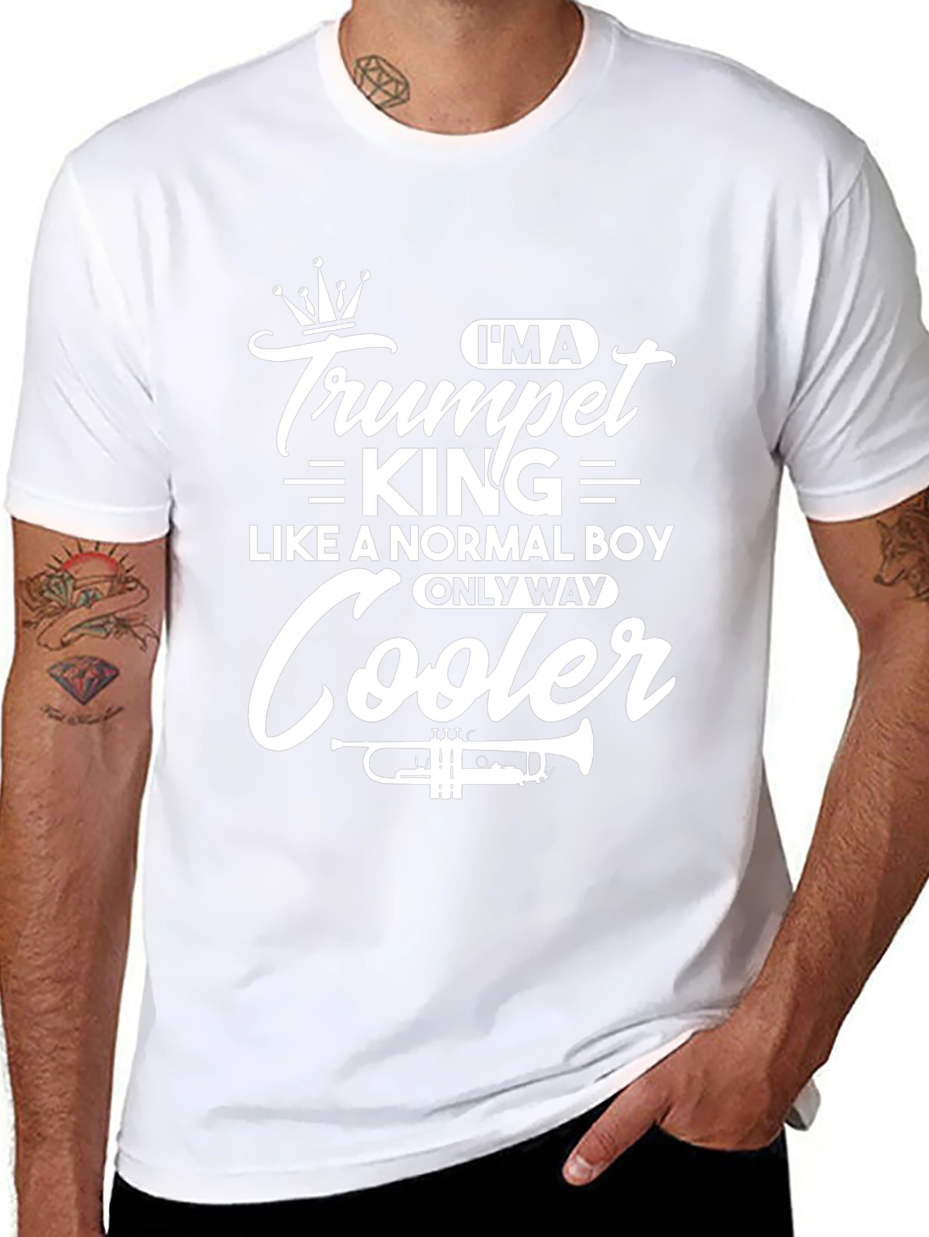 Camiseta Negra Trumpet King para Músicos