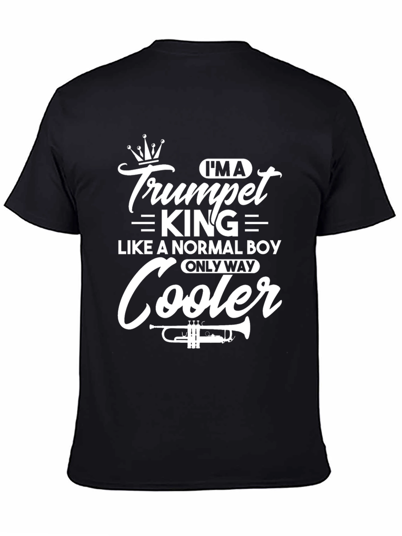 Camiseta Negra Trumpet King para Músicos
