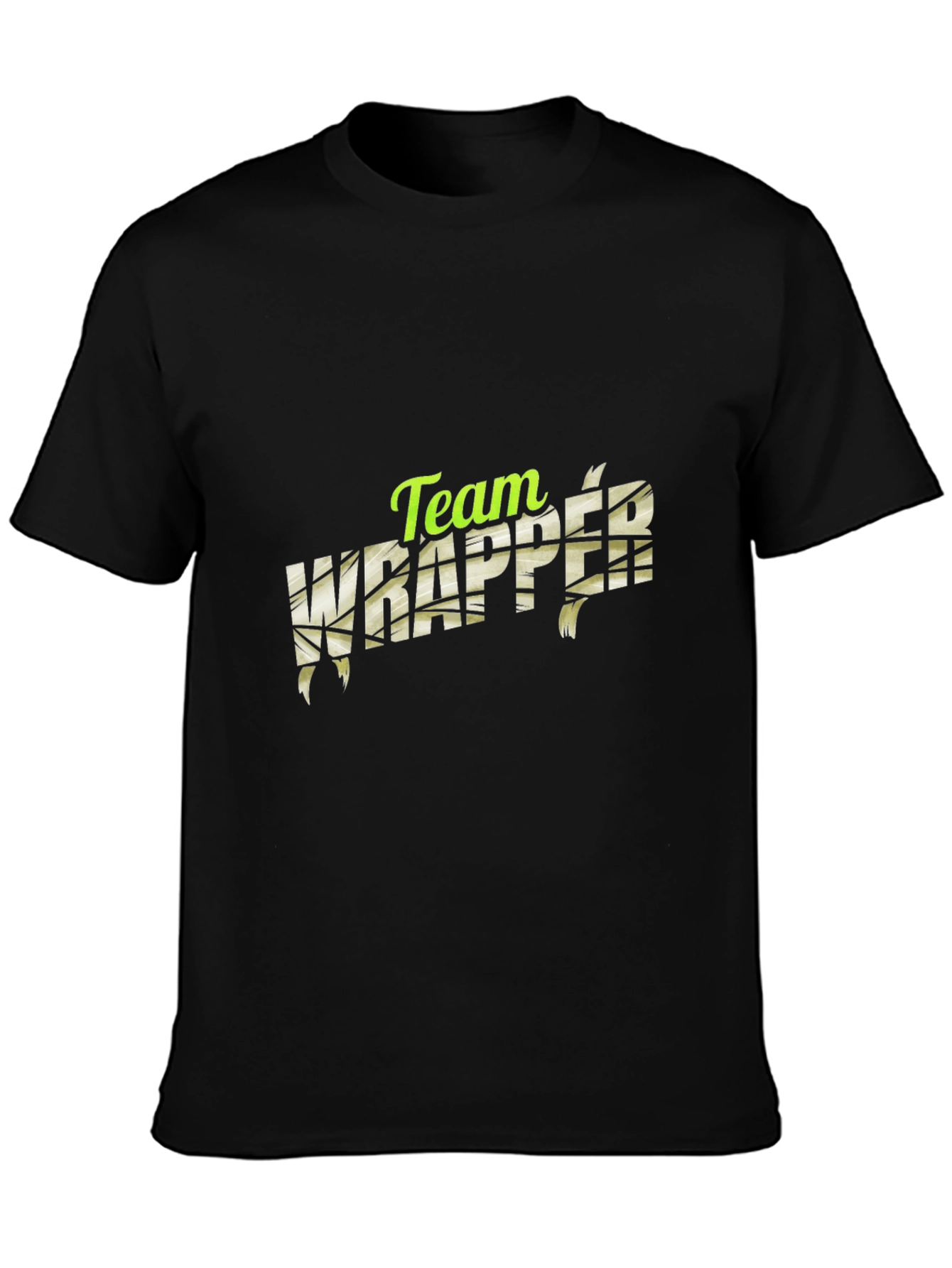 Camiseta Negra Team Wrapper - Estilo Momia