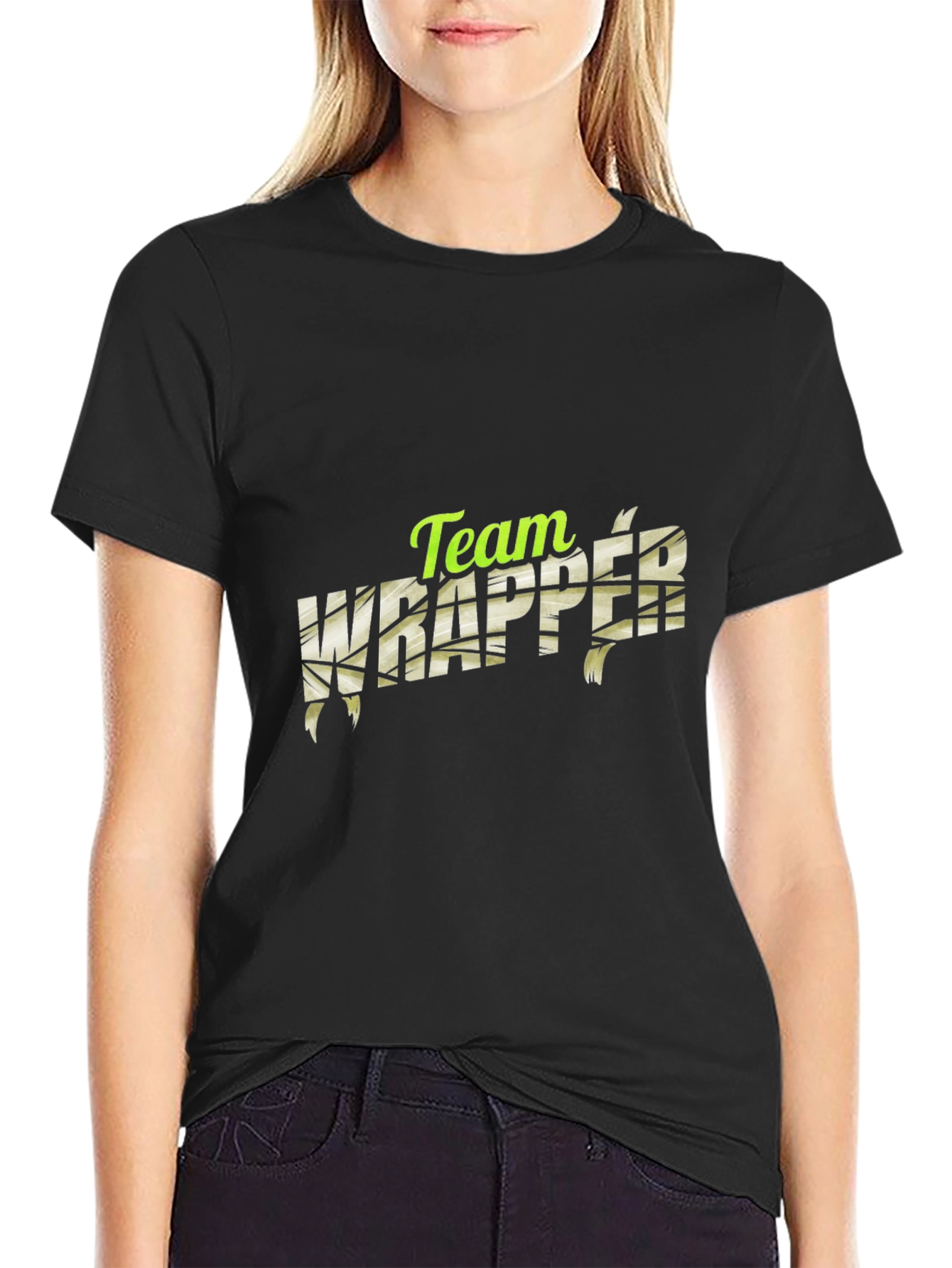 Camiseta Negra Team Wrapper - Estilo Momia