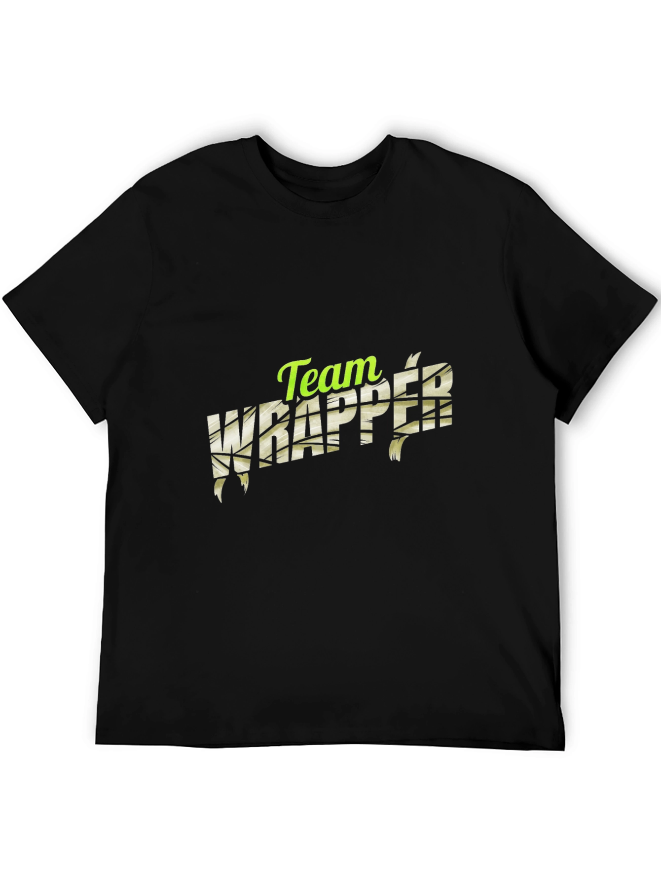 Camiseta Negra Team Wrapper - Estilo Momia