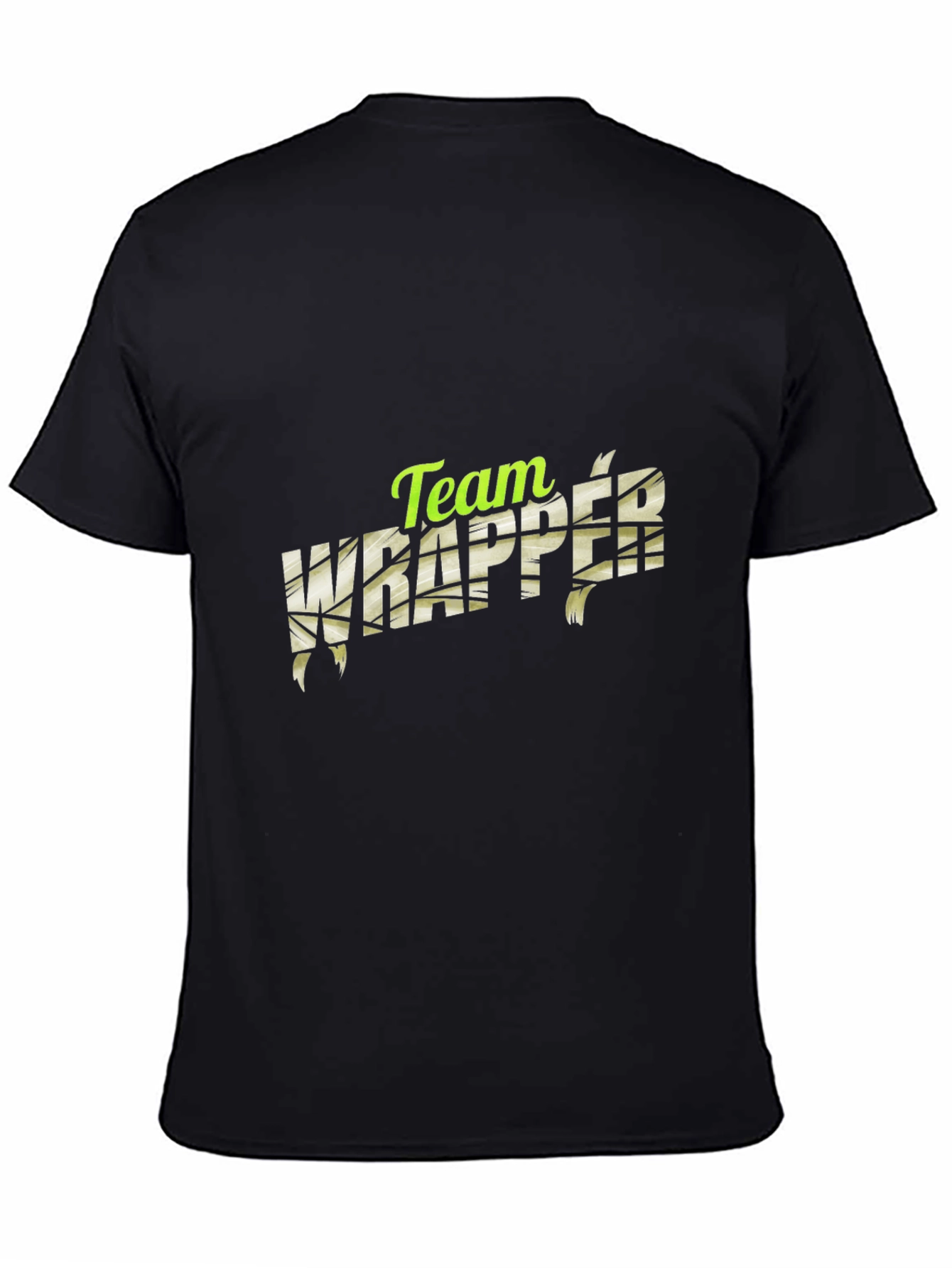 Camiseta Negra Team Wrapper - Estilo Momia