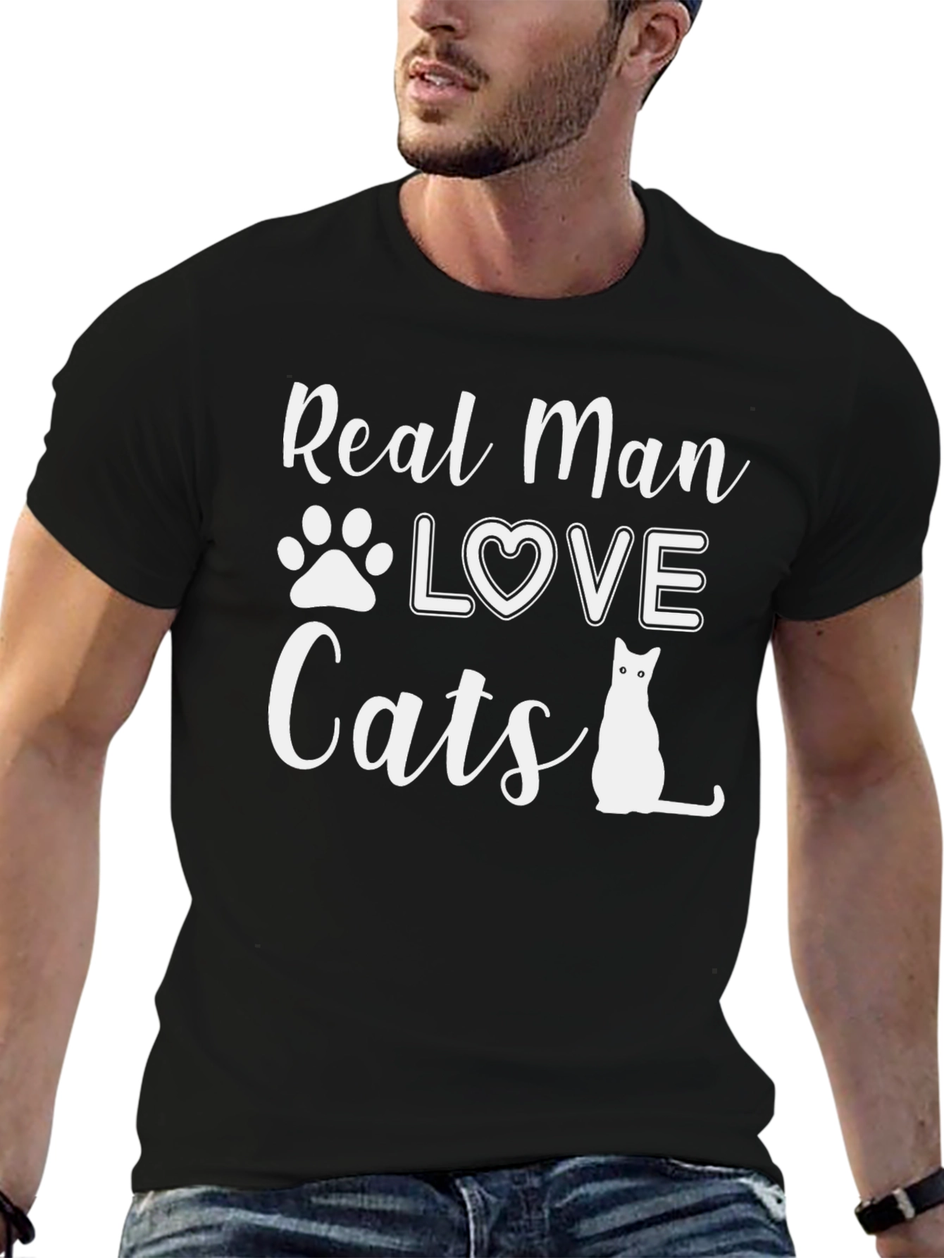 Camiseta Hombre: Amor Gatuno con Estilo