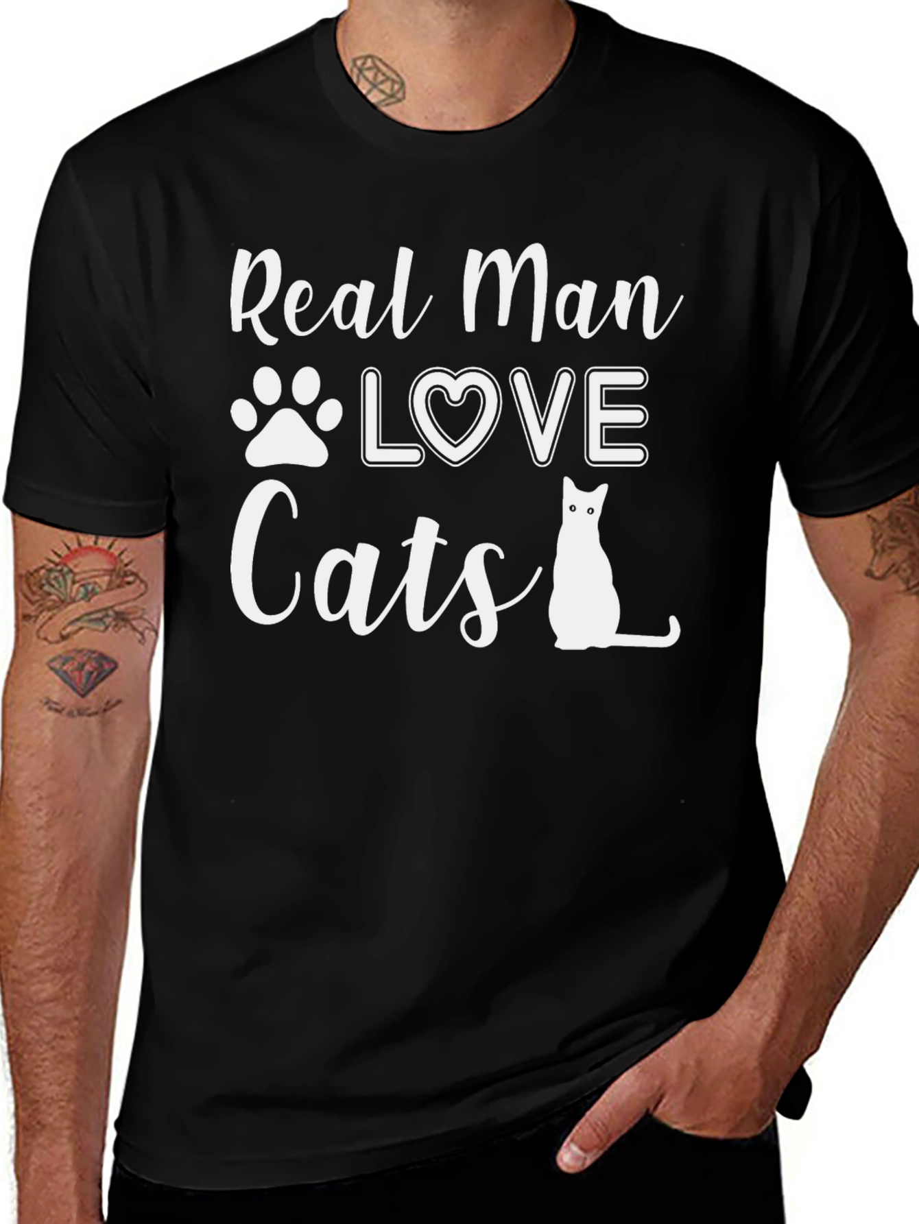 Camiseta Hombre: Amor Gatuno con Estilo