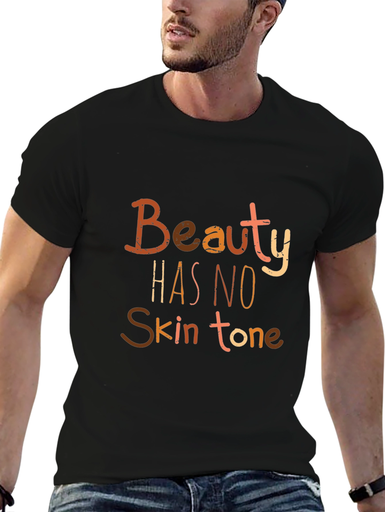 Camiseta Negra: La Belleza No Tiene Tono de Piel