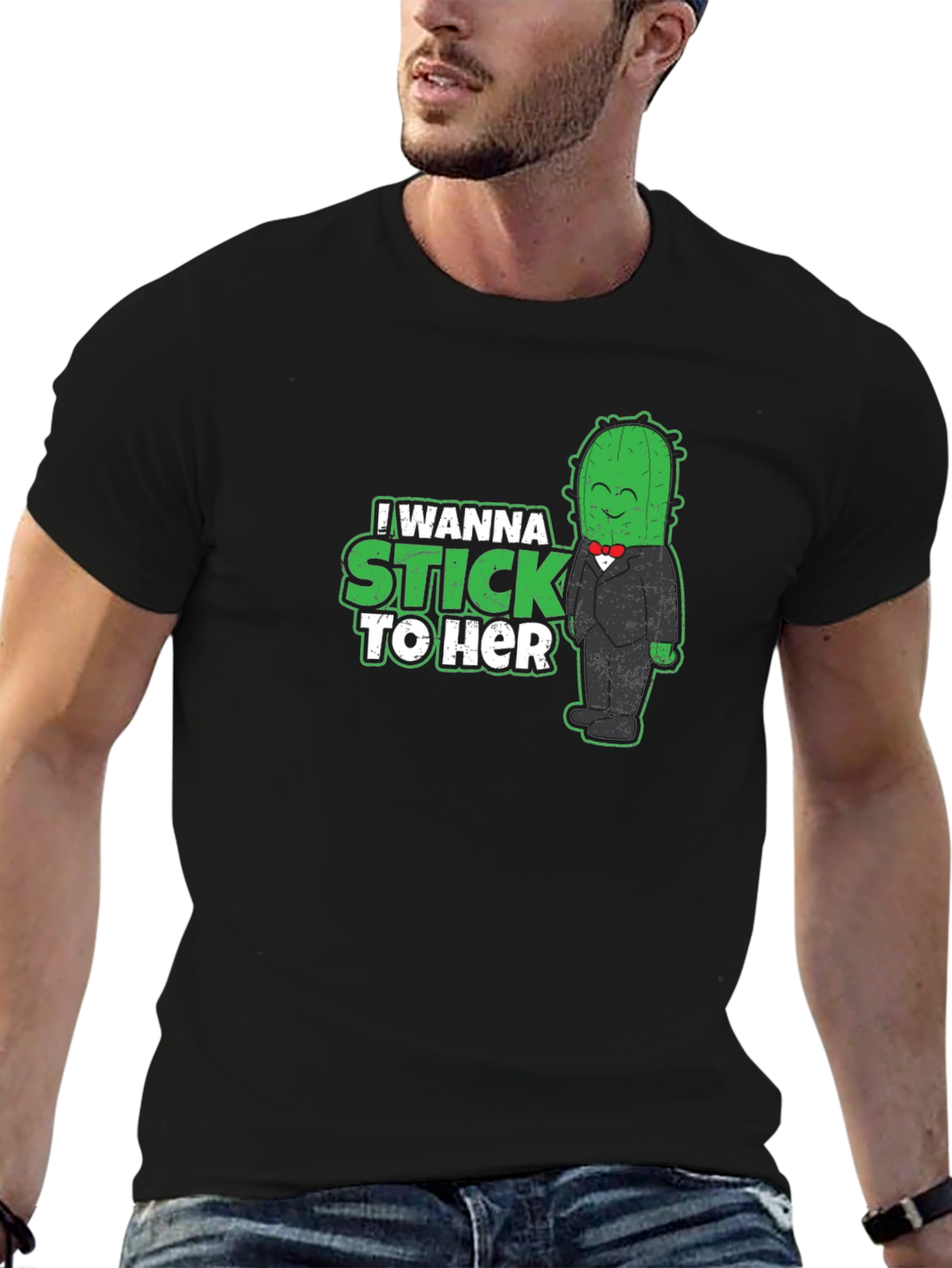 Camiseta Negra Cactus Enamorado