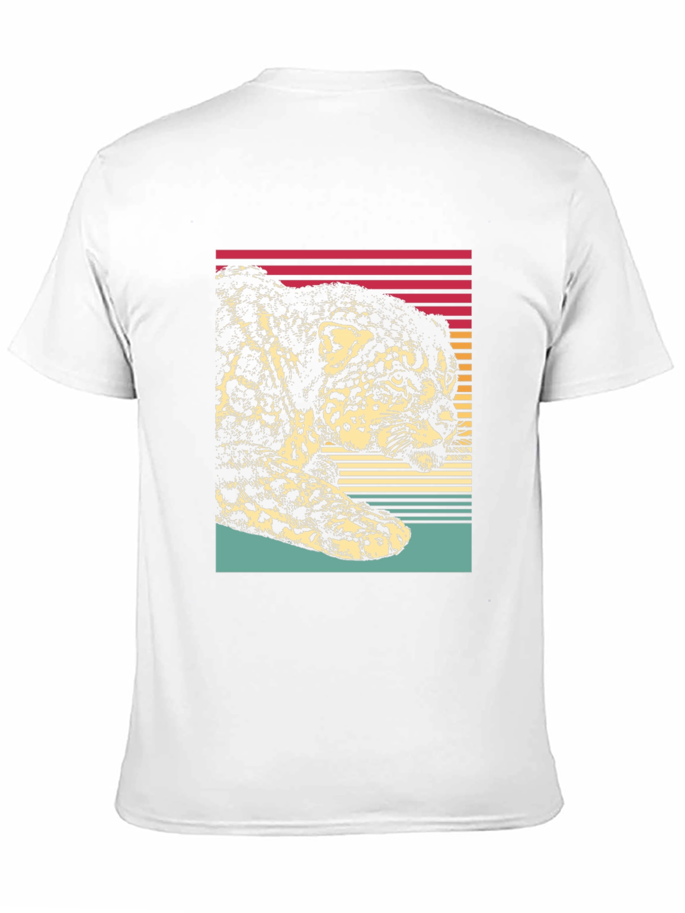 Camiseta Hombre Diseño Leopardo Retro