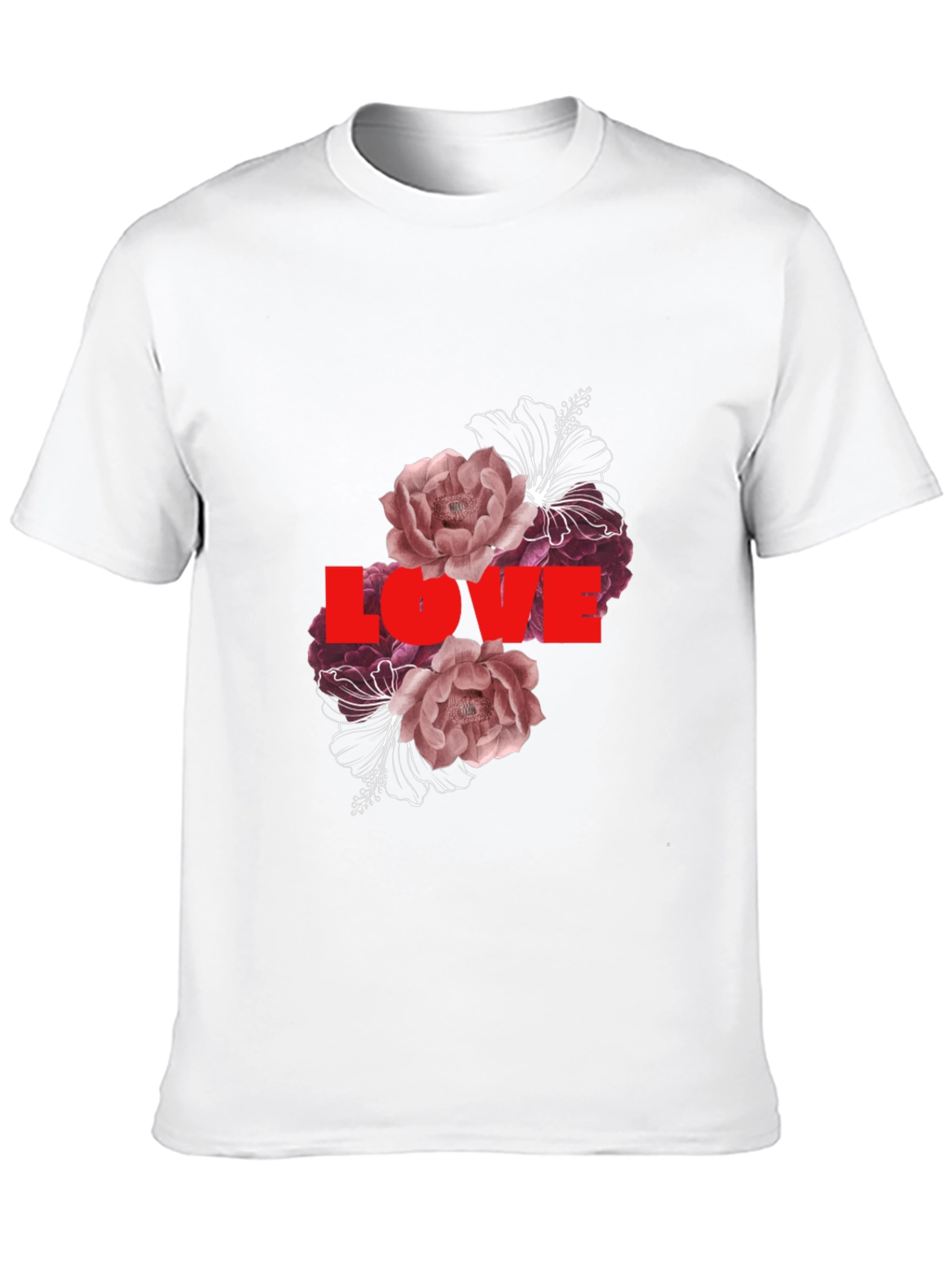 Camiseta Negra Love Floral para Hombre